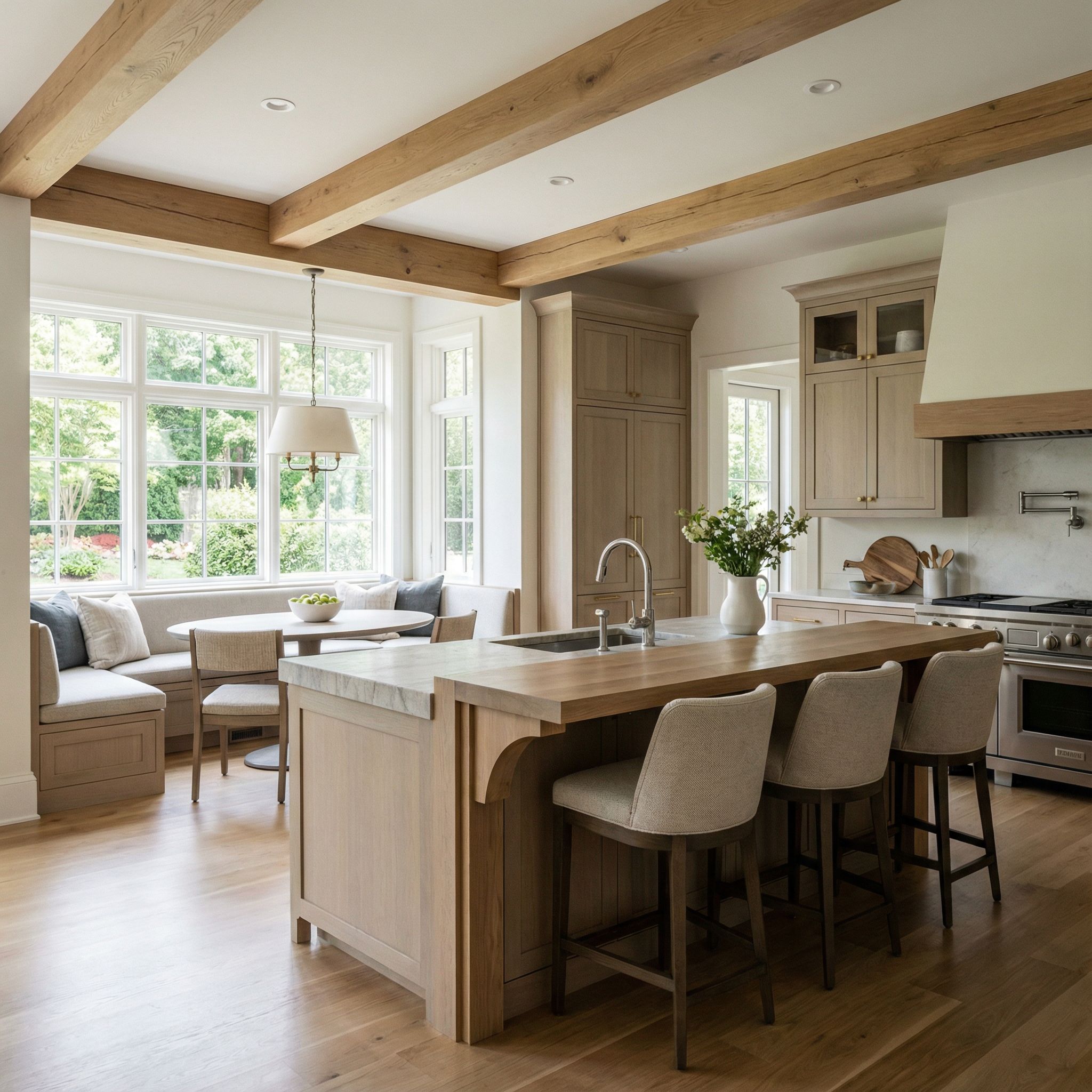 Two-Tier Kitchen Island Dining Nook Design