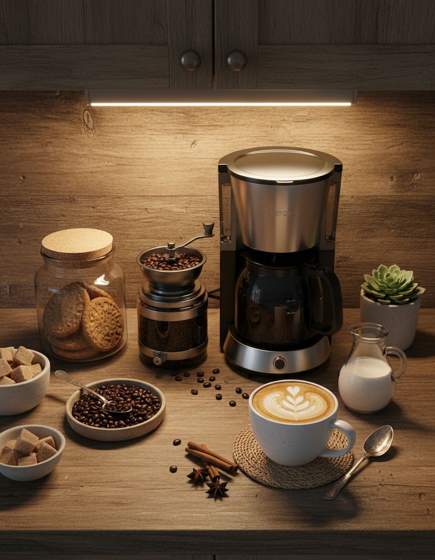 Under-Cabinet Coffee Station Setup