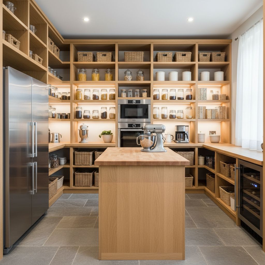 Walk-in Kitchen Pantry with Appliances