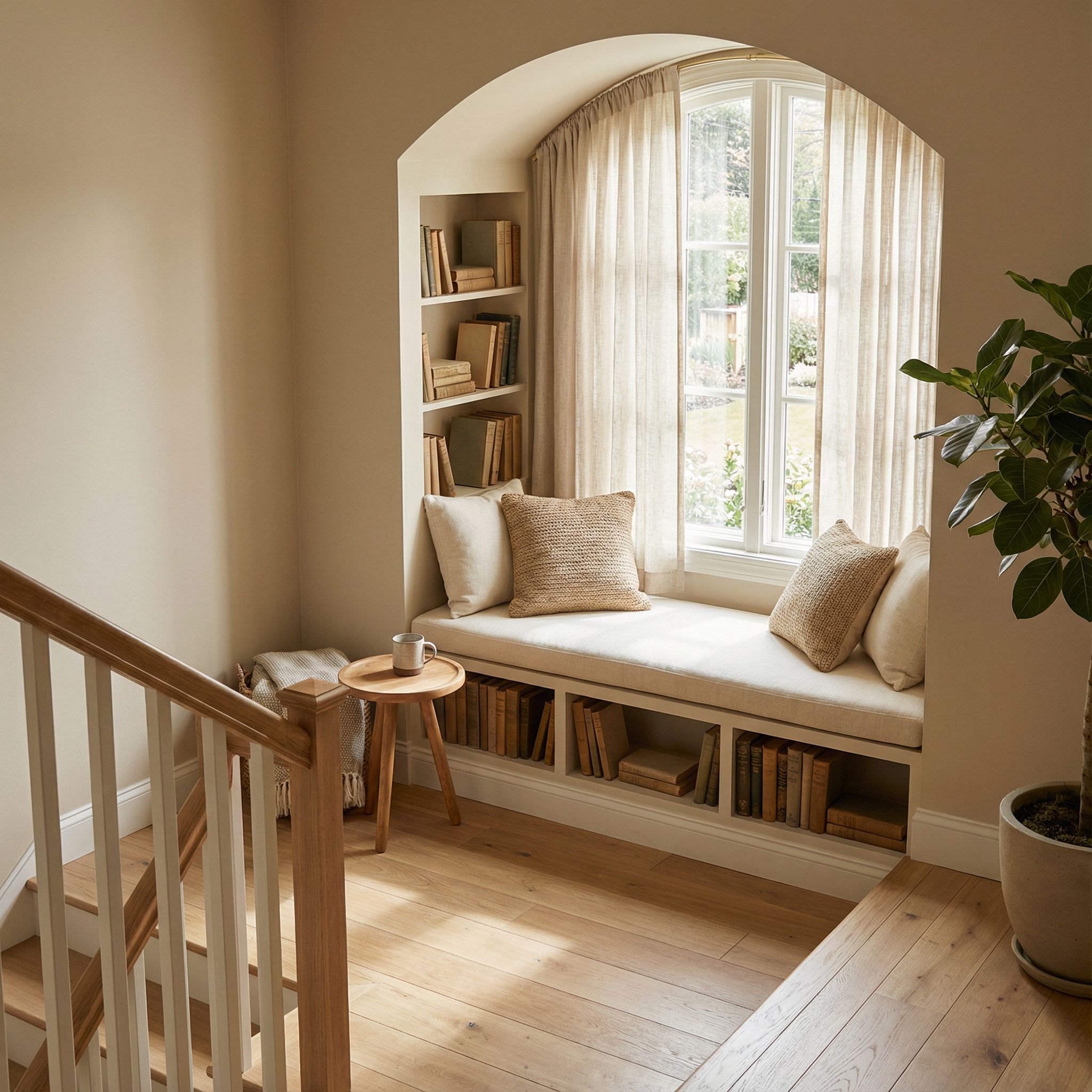 Window Seat Reading Nook on Landing