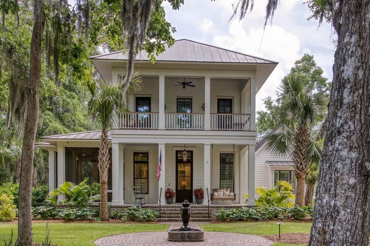 Southern 3-Bedroom Traditional Home with Guest Apartment and Wraparound Porch (Floor Plan)
