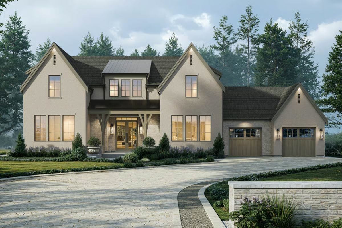 Modern 6-Bedroom Transitional Home with Loft Area and In-Law Suite (Floor Plan)