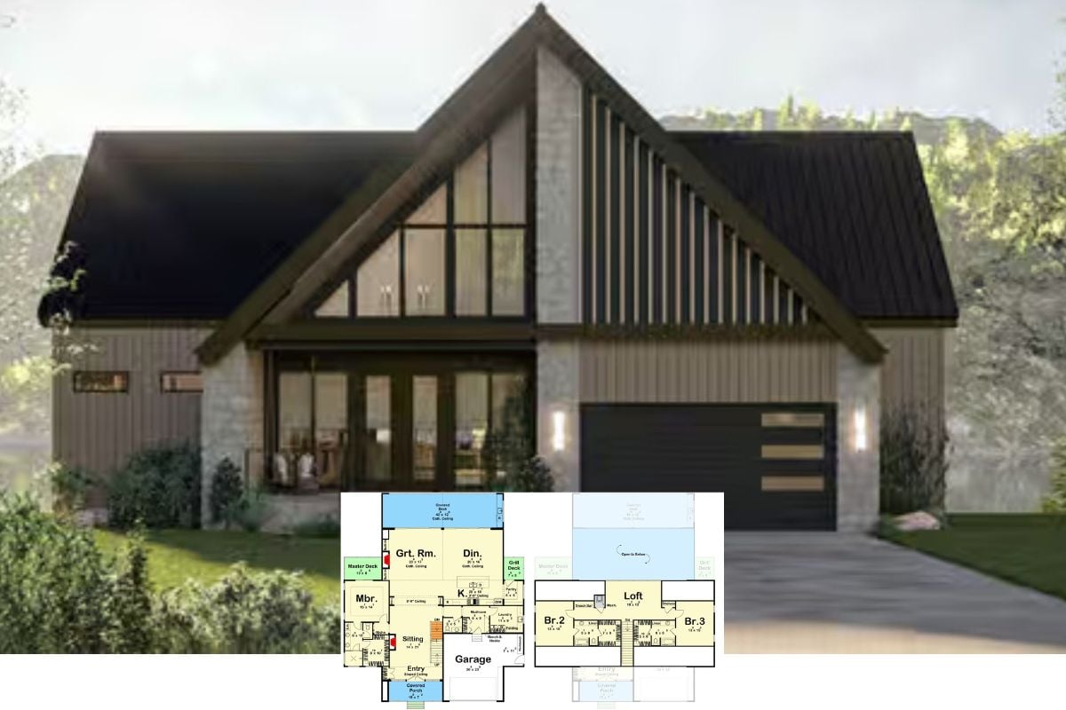 Contemporary 3-Bedroom Scandinavian Home with Loft and Lower Level Expansion (Floor Plan)