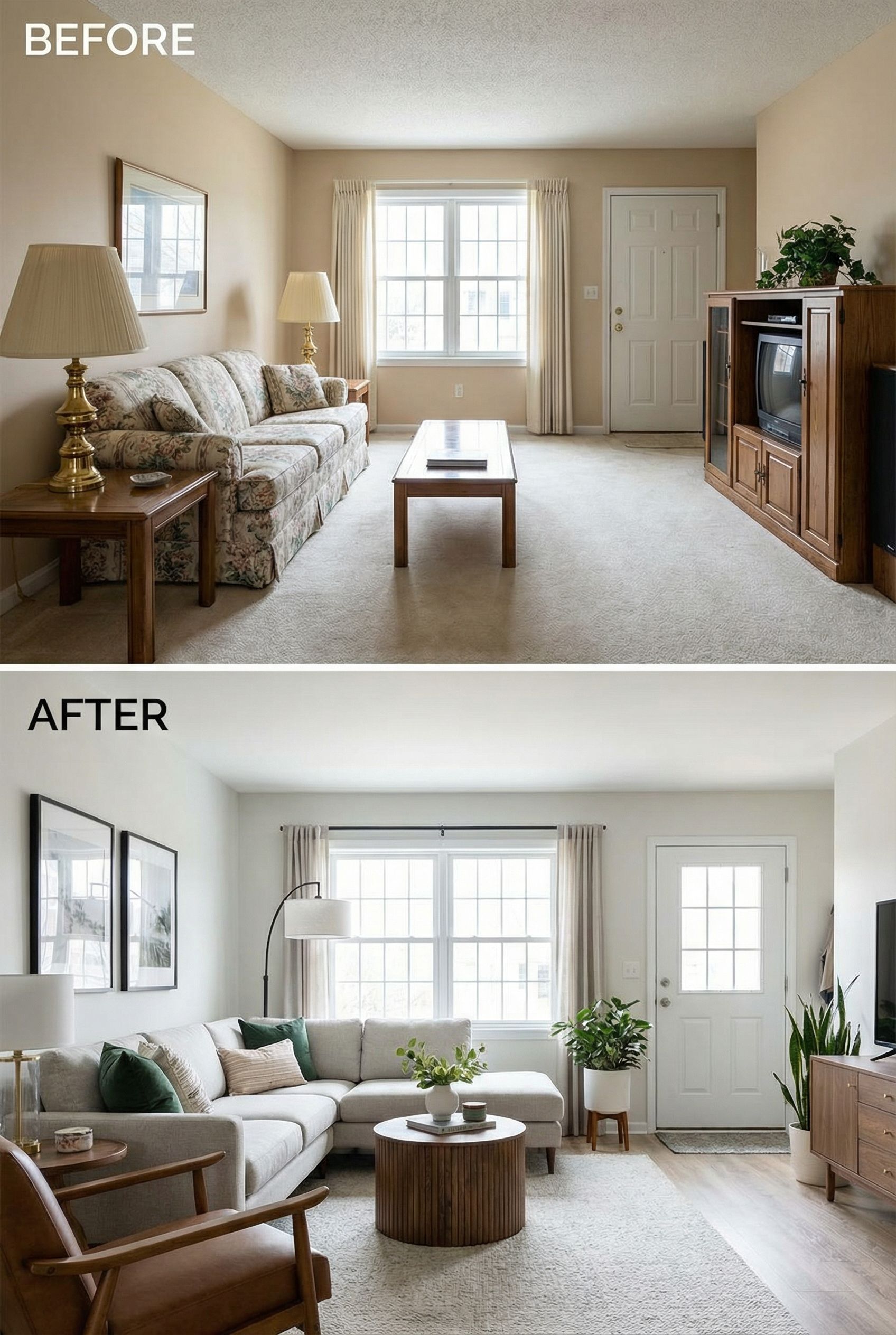 $3,000 Update Turning a Plain Living Room into a Warm, Inviting Space