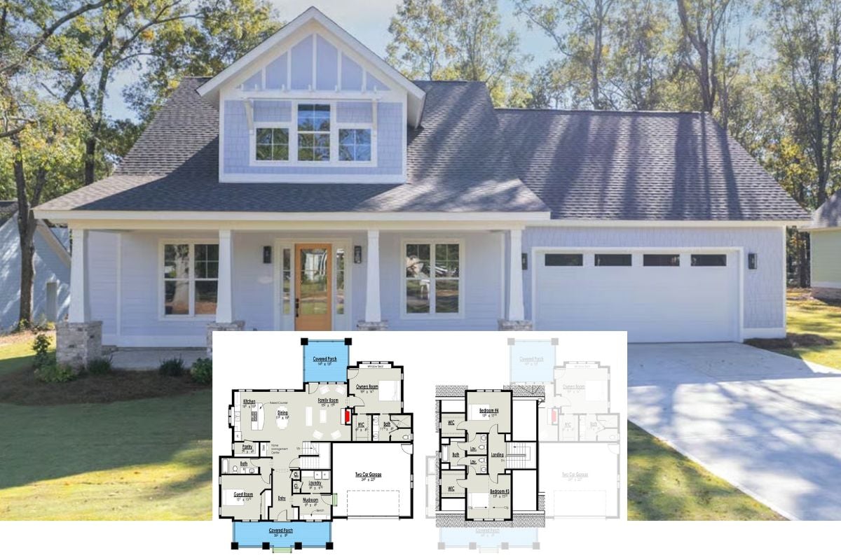4-Bedroom Modern Farmhouse with Double Garage and Jack & Jill Bath (Floor Plan)