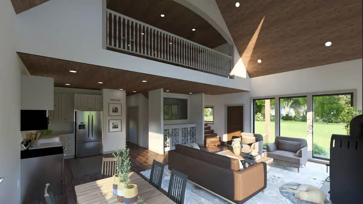 Living Room with Loft View