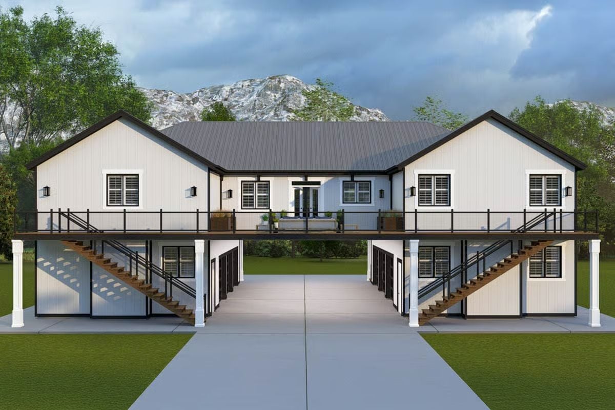 3-Bedroom Barndominium with 6-Car Garage and Open-Concept Living (Floor Plan)