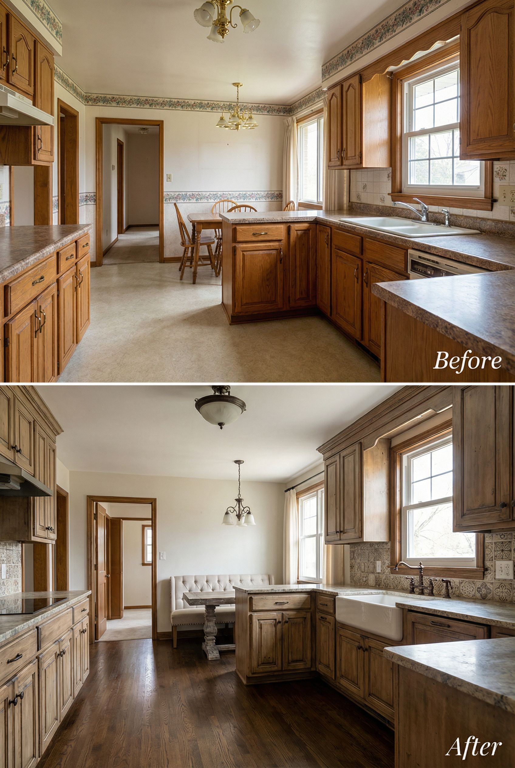 '80s Almond Appliance Kitchen → Spanish Colonial Elegance