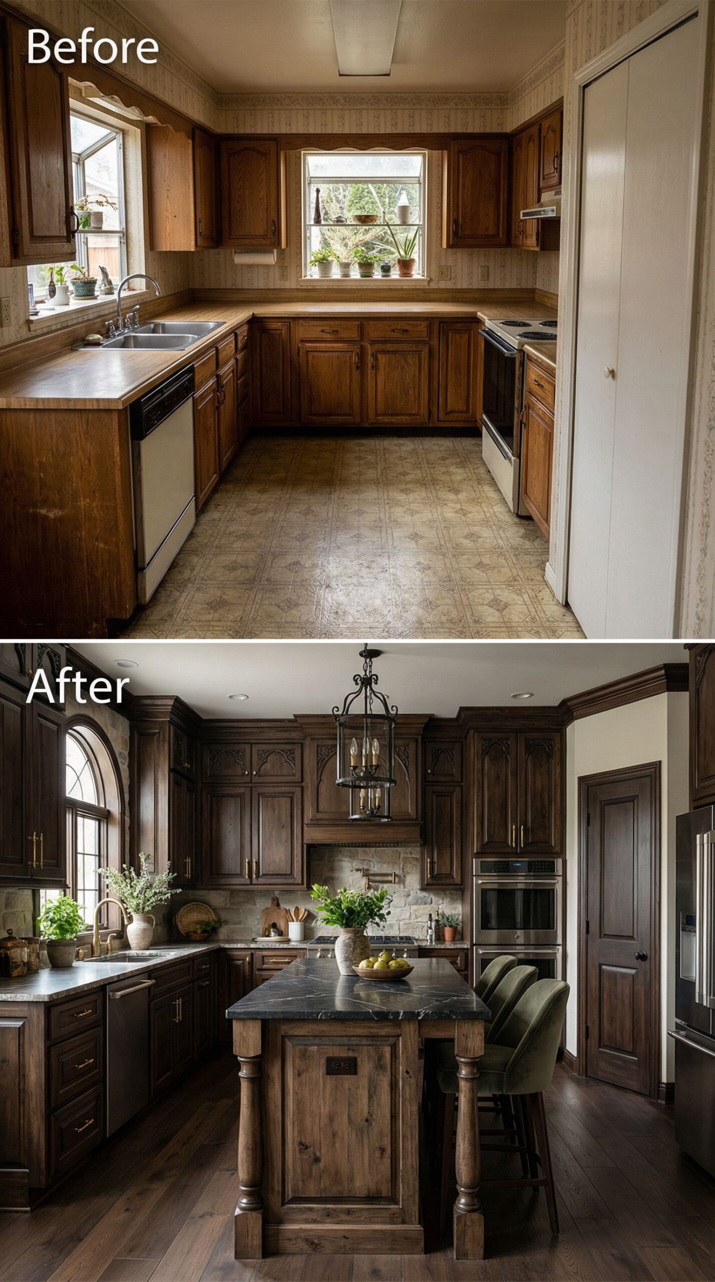 '80s Almond Appliance Kitchen → Stainless Steel Showpiece