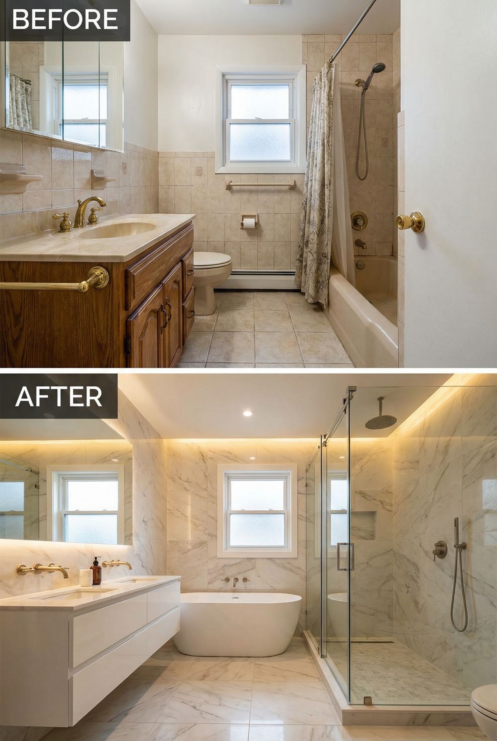 80s Almond Fixtures Bath → Freestanding Tub Oasis