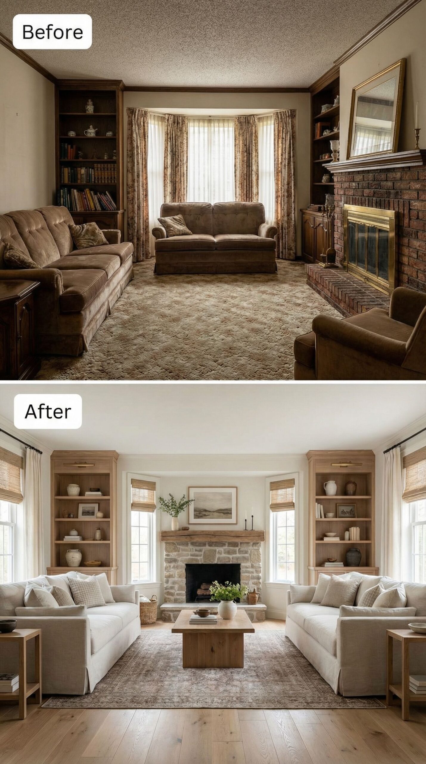 '80s Entertainment Center → Open Concept Rustic Space