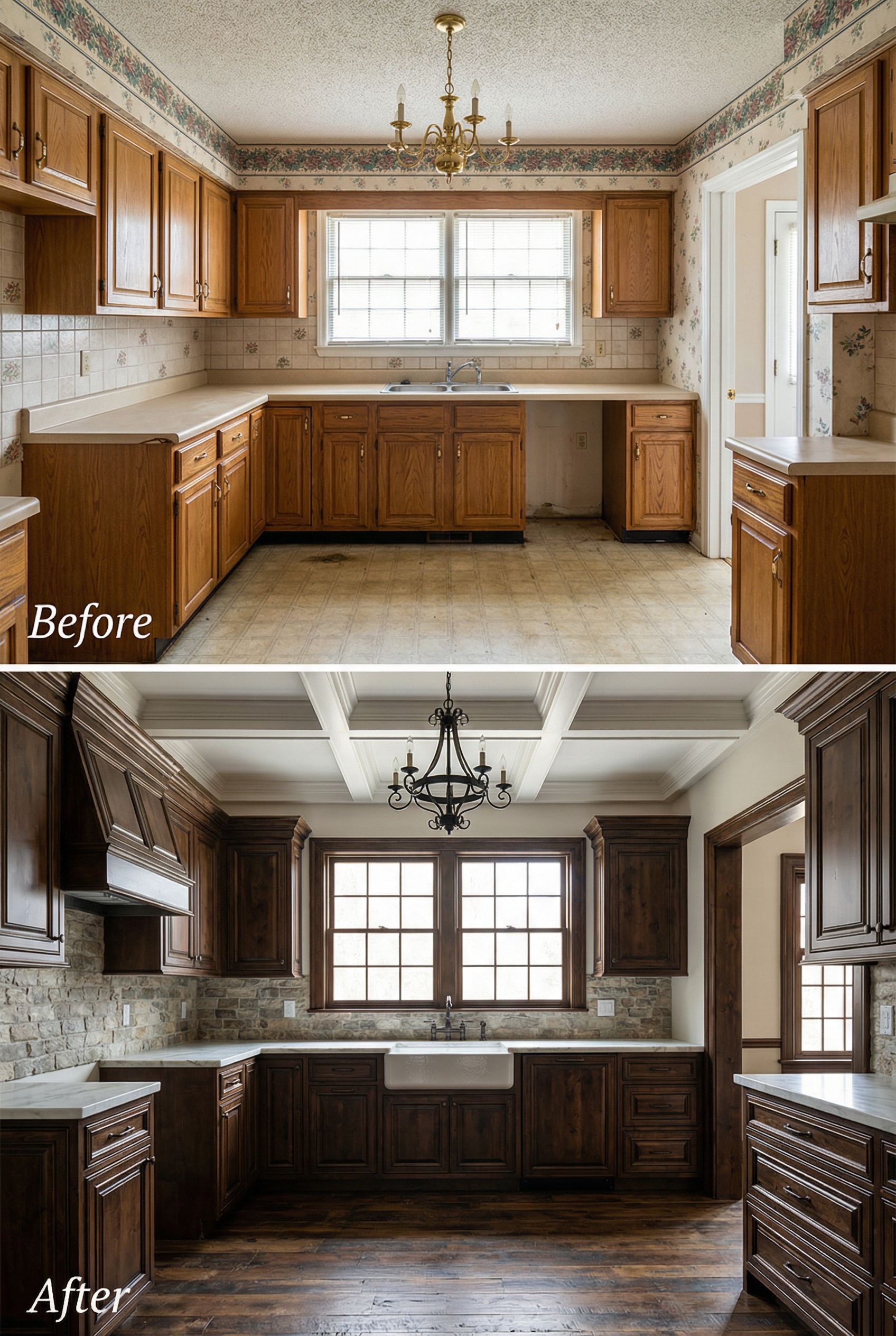 '80s Wallpaper Kitchen → Venetian Plaster Old World