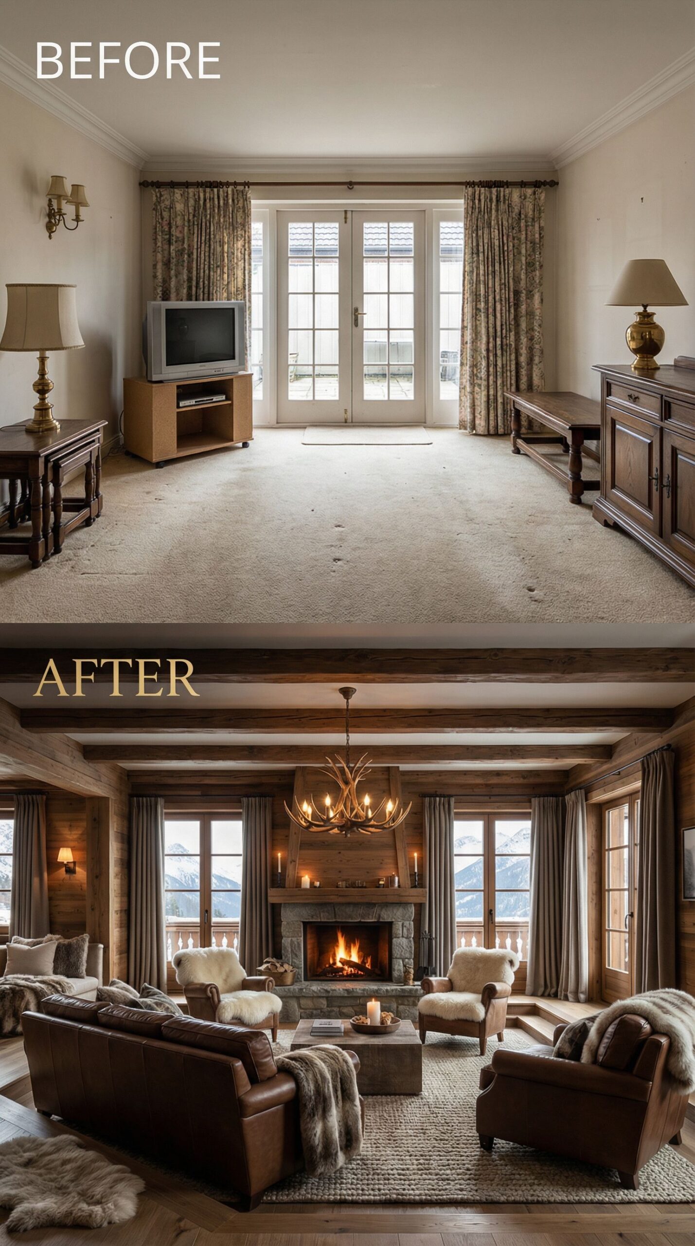 '90s Floral Living Space → Bohemian Conversation Pit