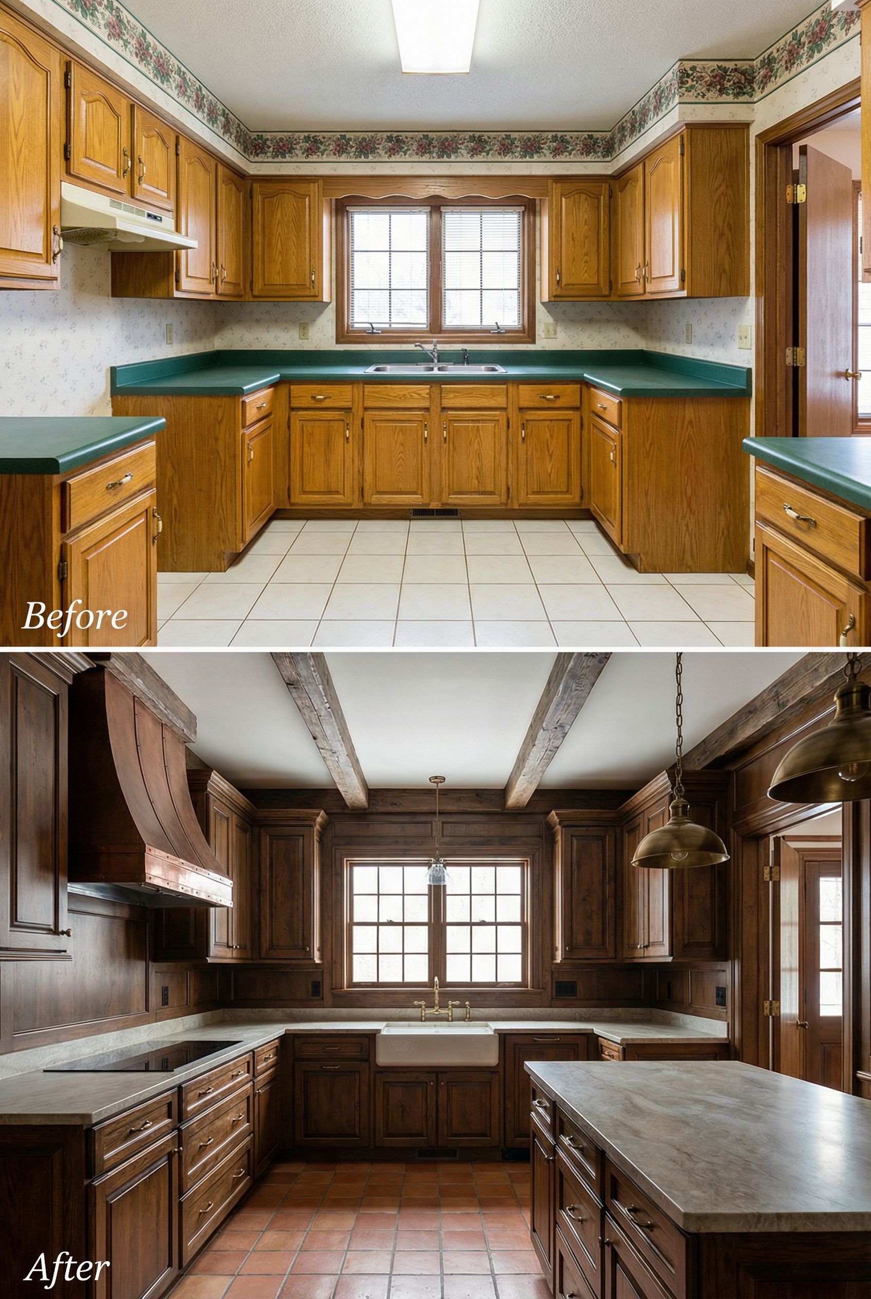 '90s Formica Counter Kitchen → Old World European Estate
