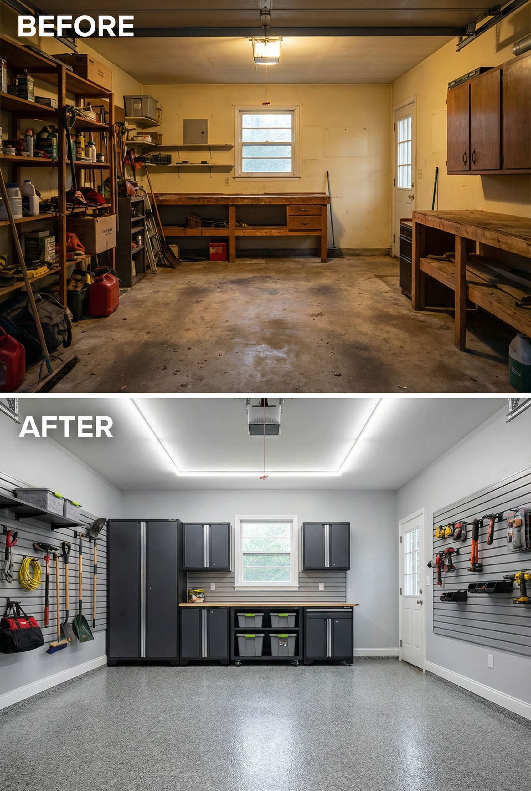 90s Pegboard Chaos → Minimalist Scandinavian Storage