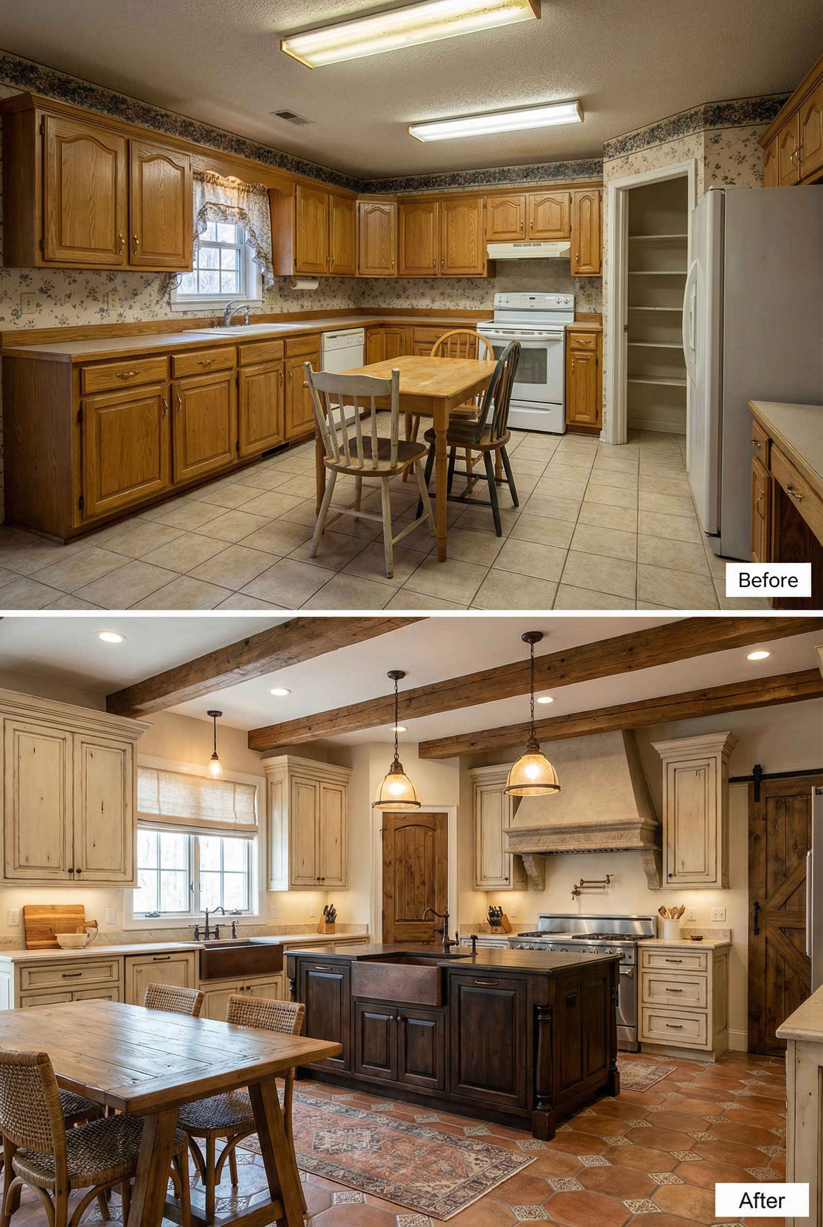 '90s Terra Cotta Kitchen โ Modern French Country Charm