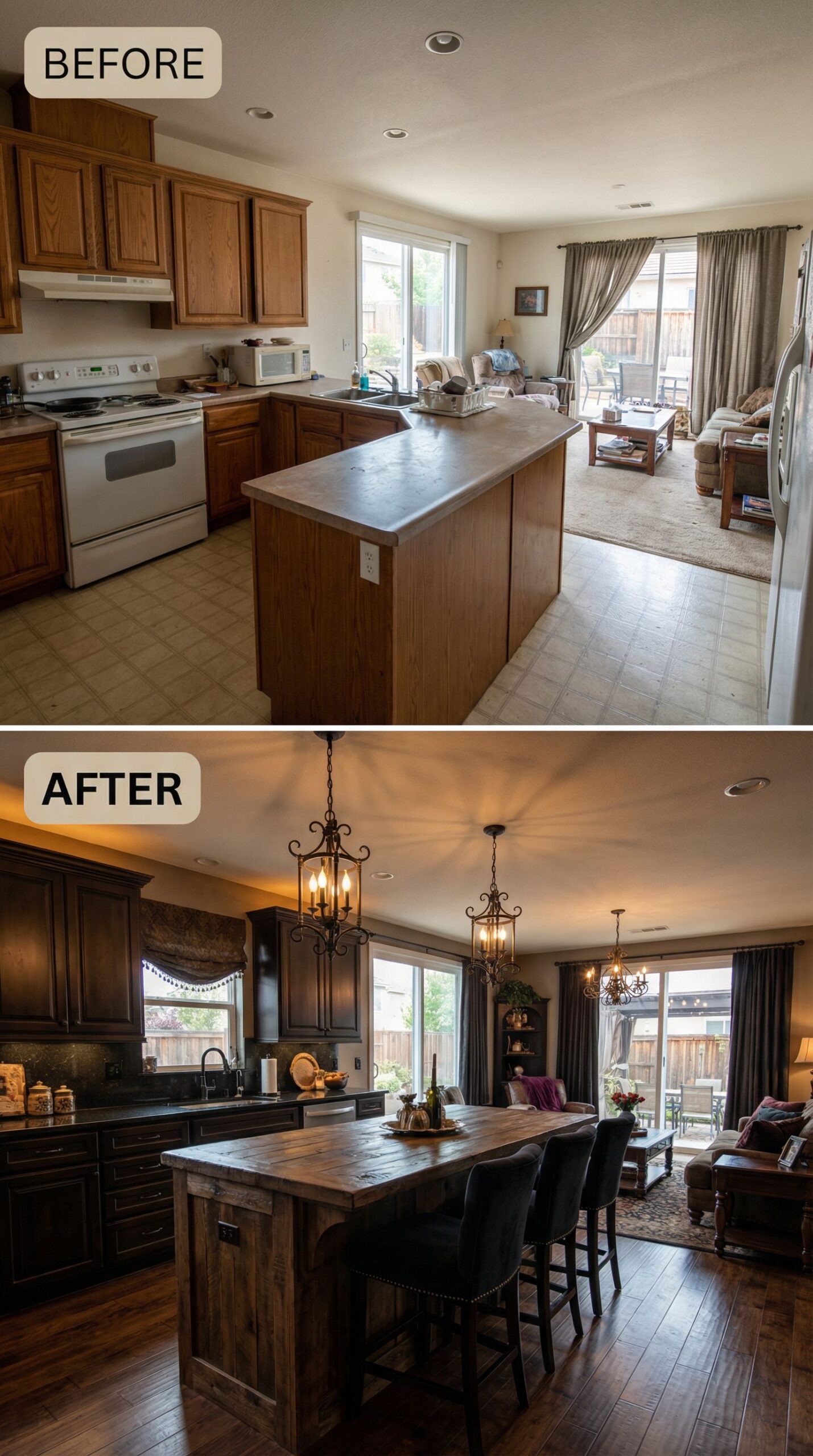 '90s Wallpaper Border Kitchen → Clean Shiplap Accent