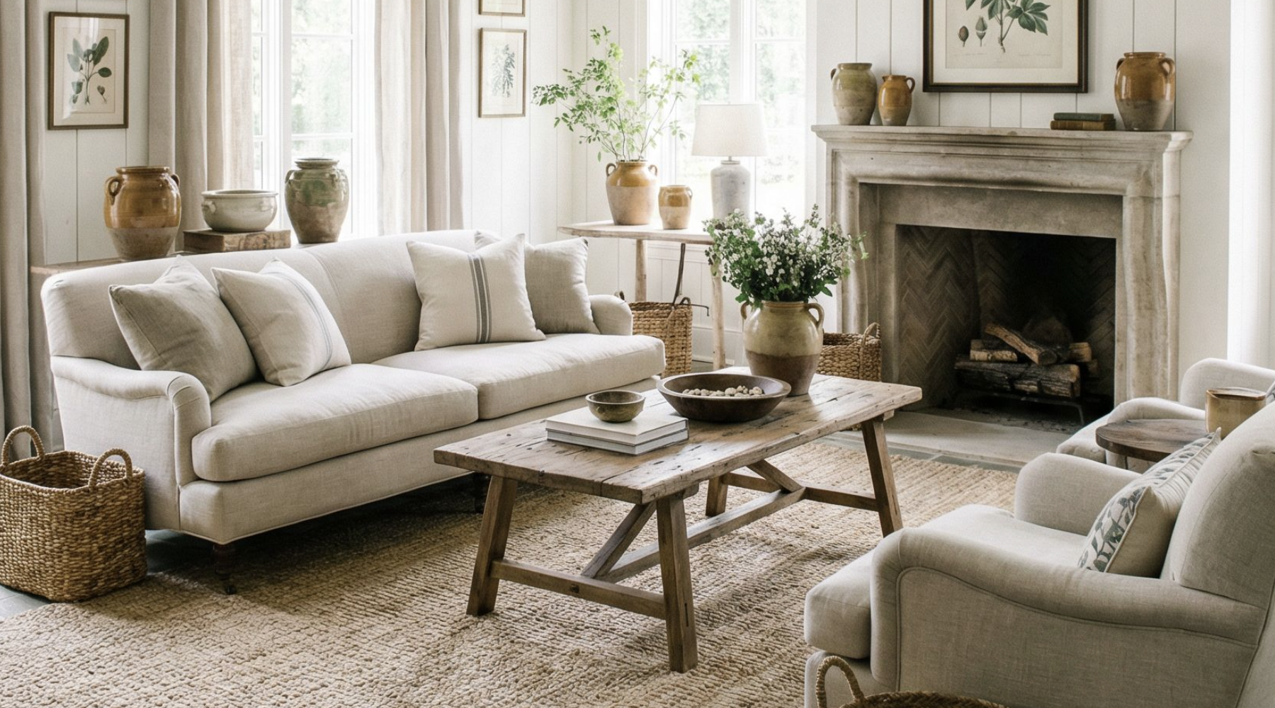 27 High End French Country Living Rooms with a Cozy Fireplace