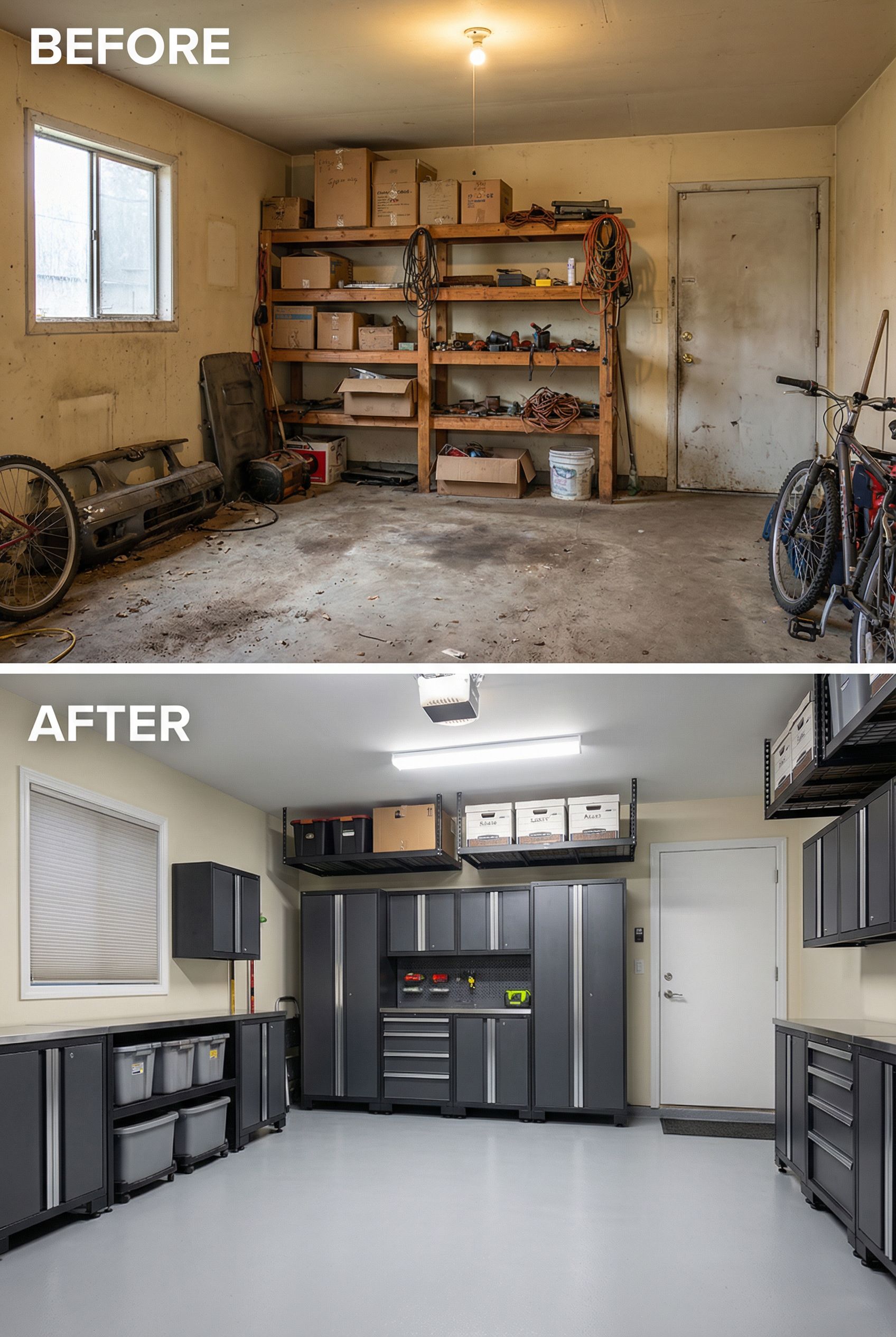 Bare Concrete Garage → Luxury Epoxy Showroom for Classic Cars