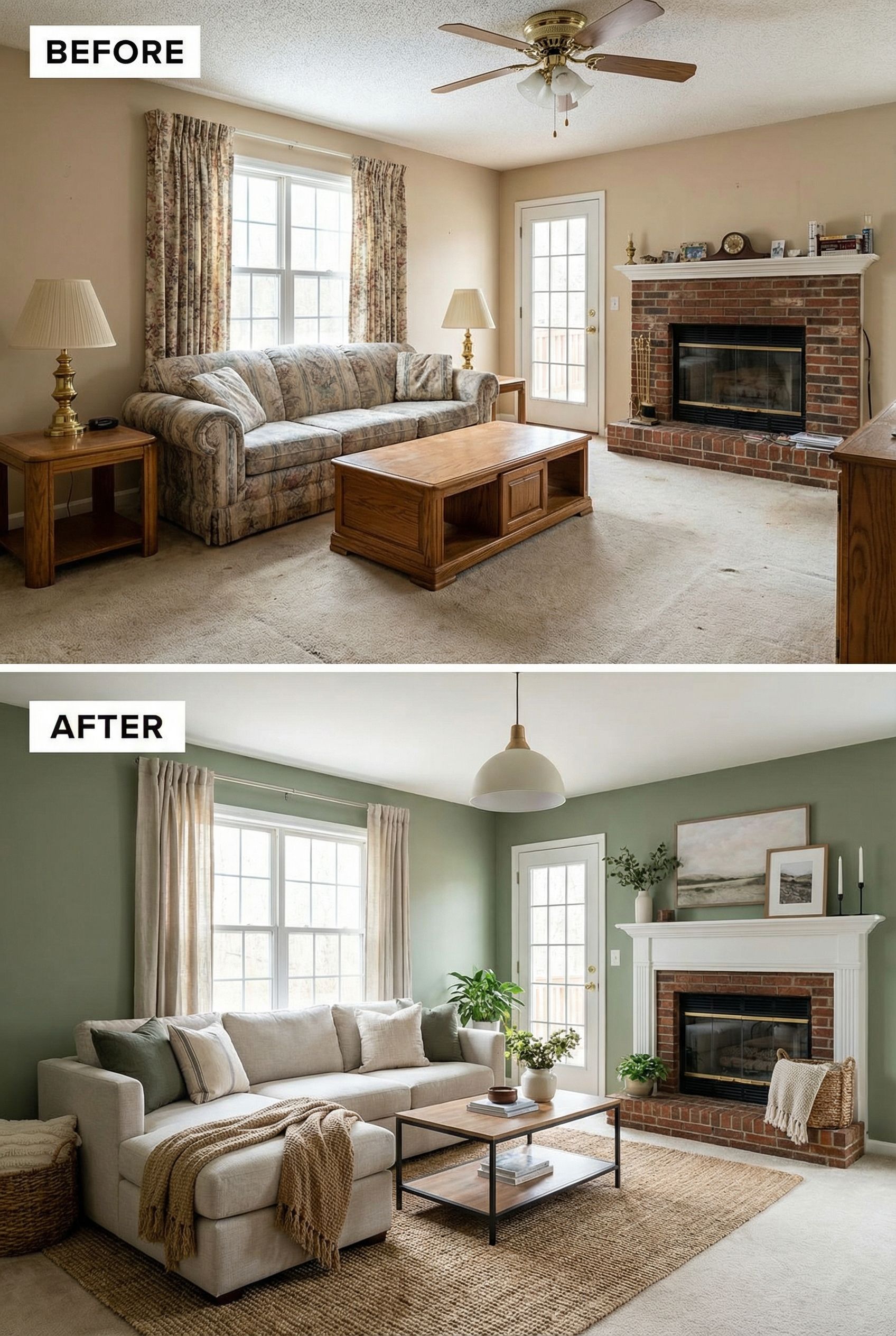 Bright and Cozy Living Room Makeover Done Entirely for $3,000 or Less