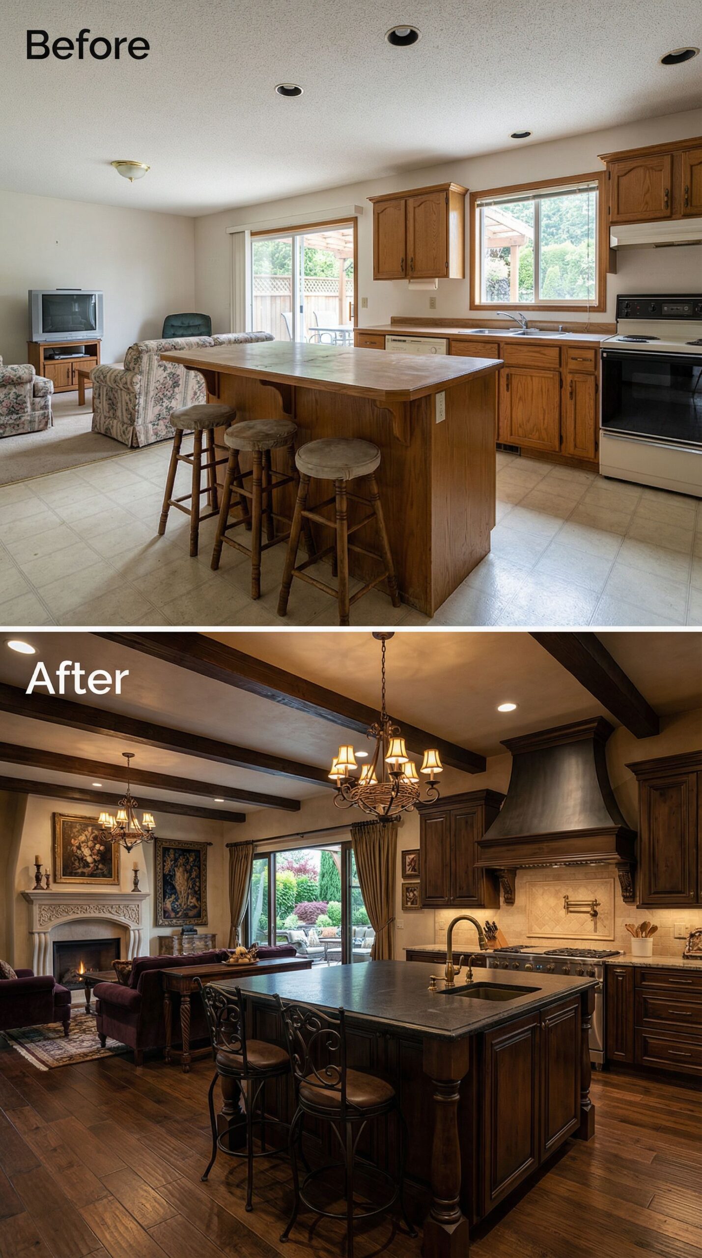Cluttered '80s Kitchen → Minimalist Japanese Zen