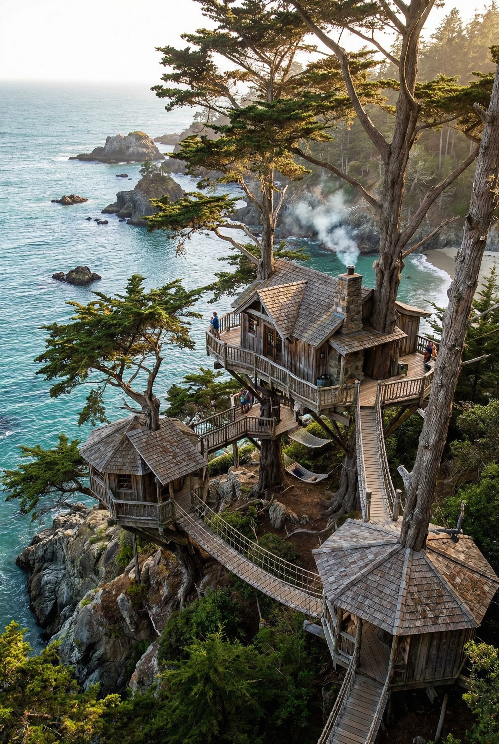 Coastal Multi-Tree Treehouse with Ocean Views