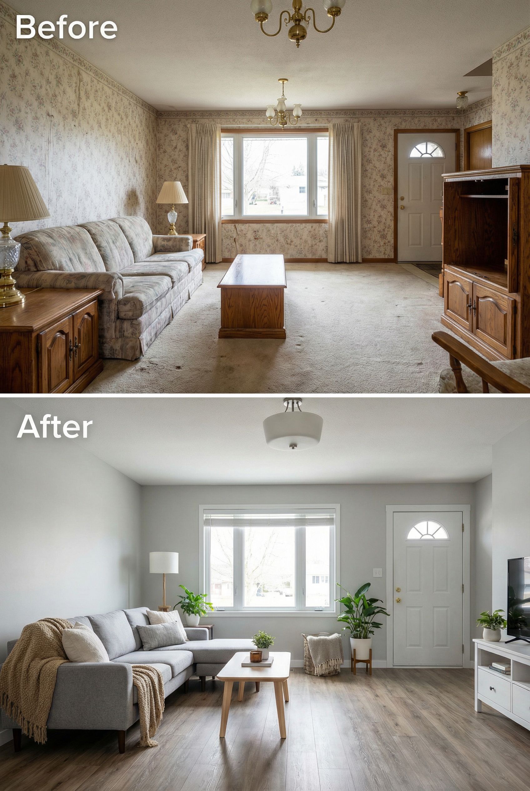 Cozy Neutral Living Room Redesign Completed for Under $3,000