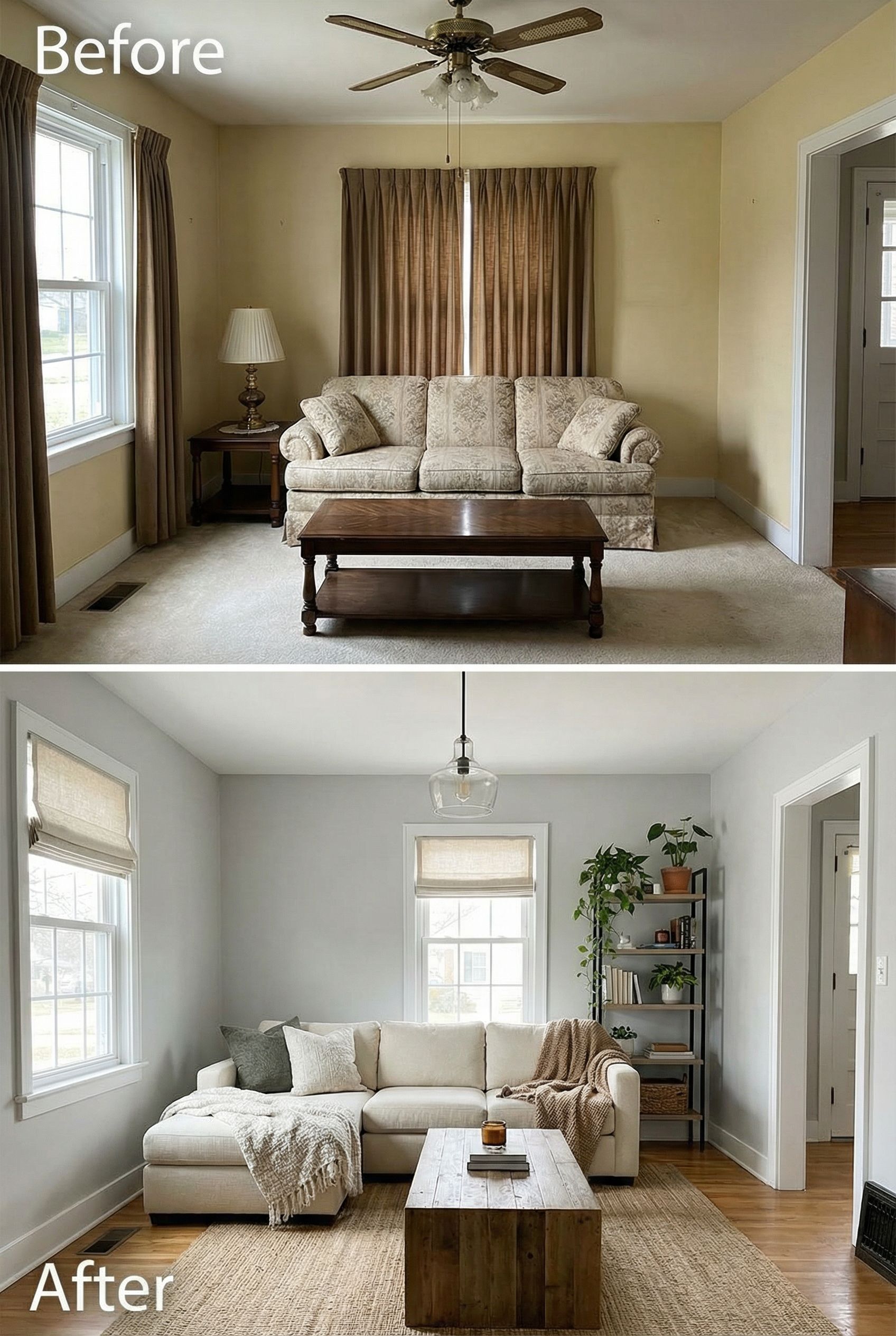 Cozy Rustic Living Room Update Achieved on a $3,000 Budget