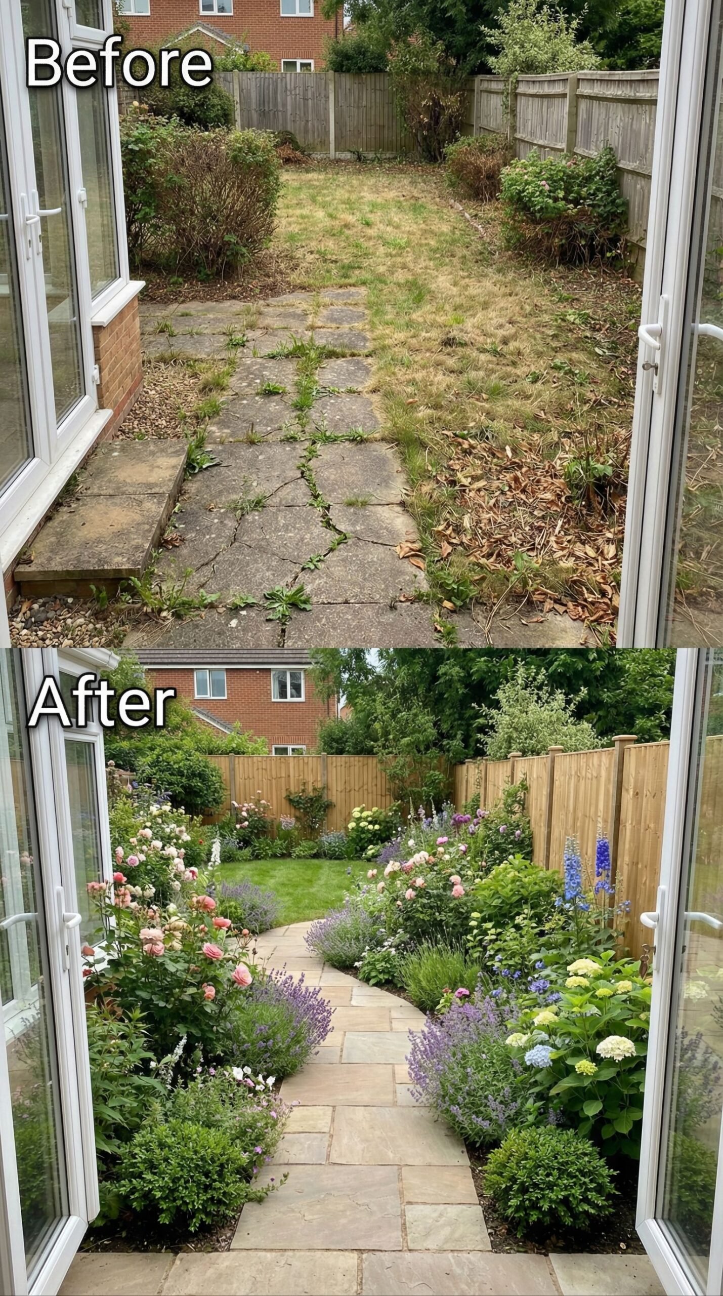 Cracked Walkway → Permeable Paver Eco-Friendly Path