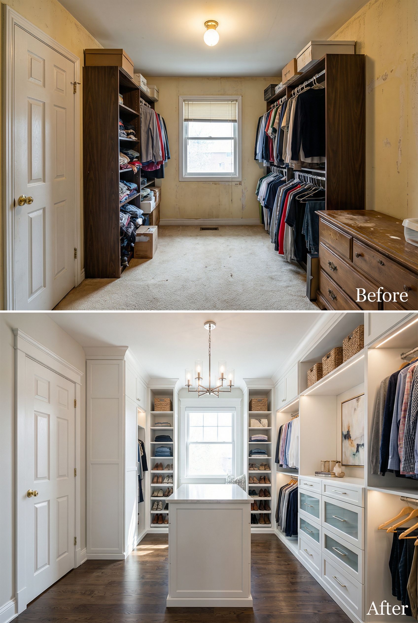 Cramped Entry Closet → Mudroom-Style Storage with Hooks and Cubbies