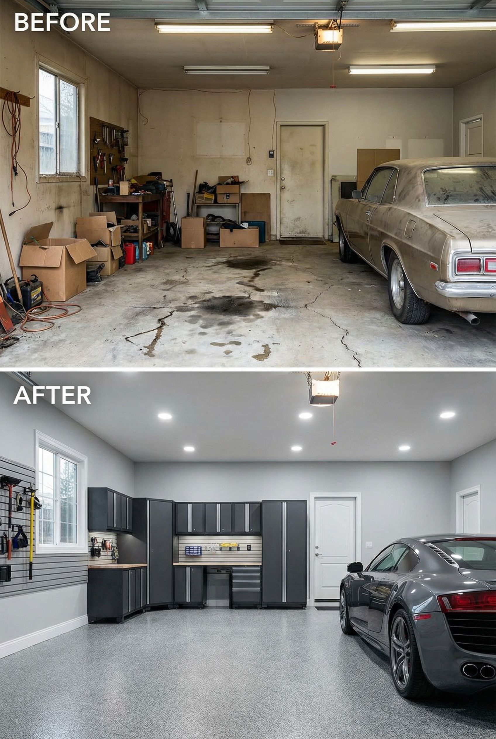 Cramped Storage Mess → Minimalist Bike & Gear Station