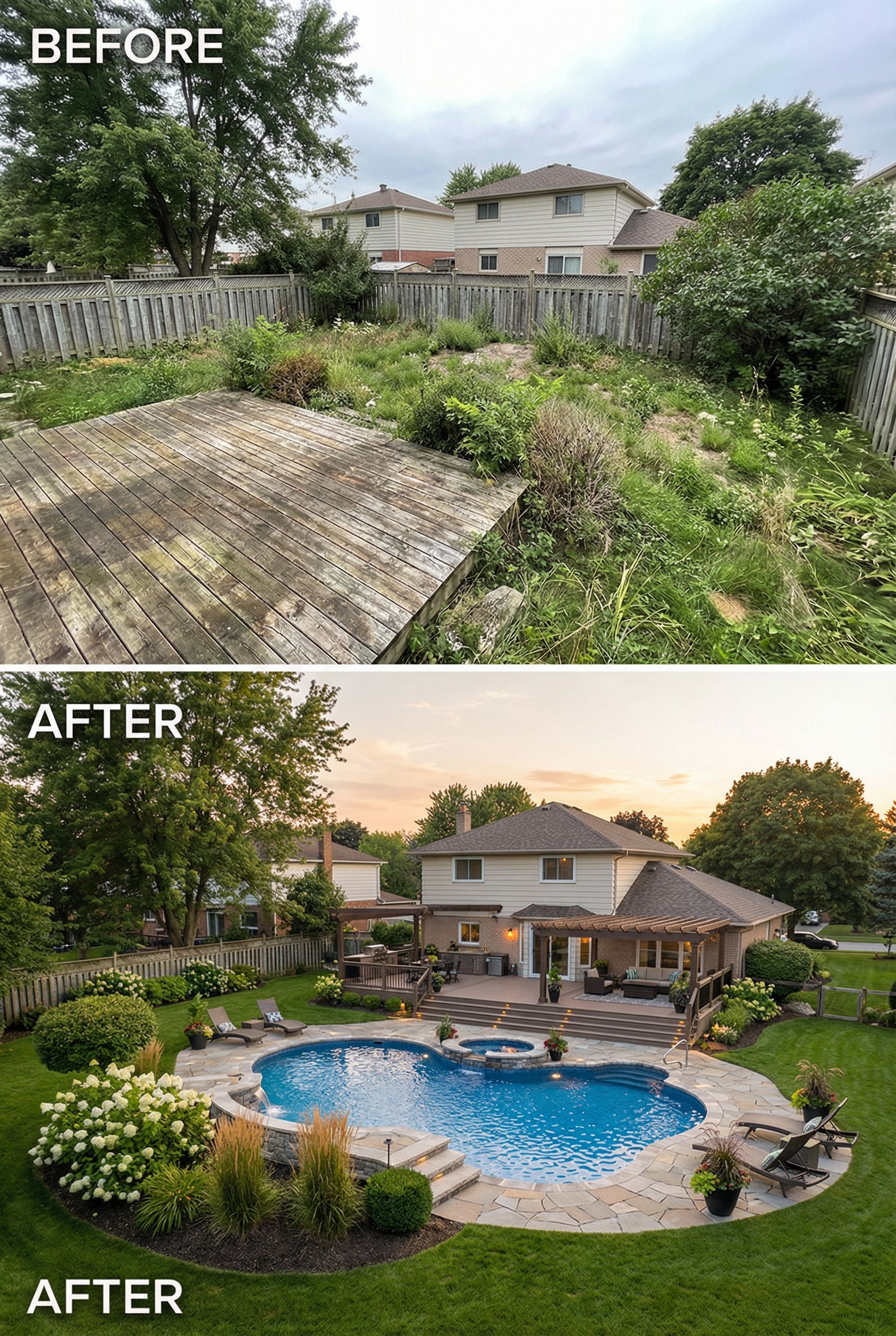 Dated Deck and Lawn → Contemporary Outdoor Kitchen Paradise
