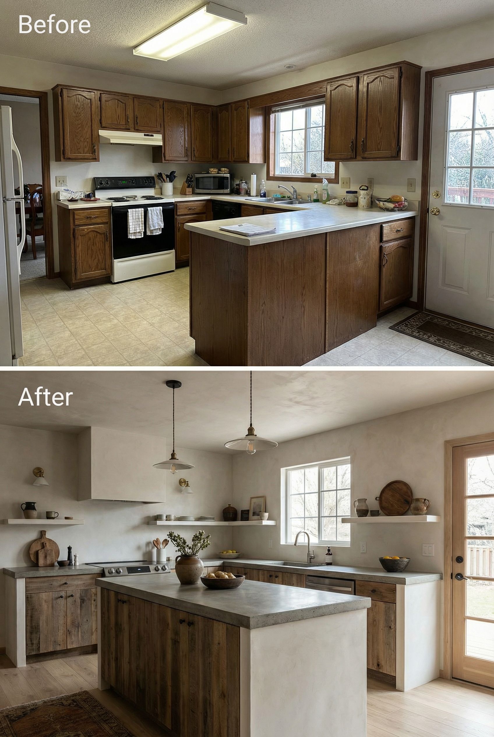 Dated Formica Kitchen → Imperfect Wabi Sabi Beauty