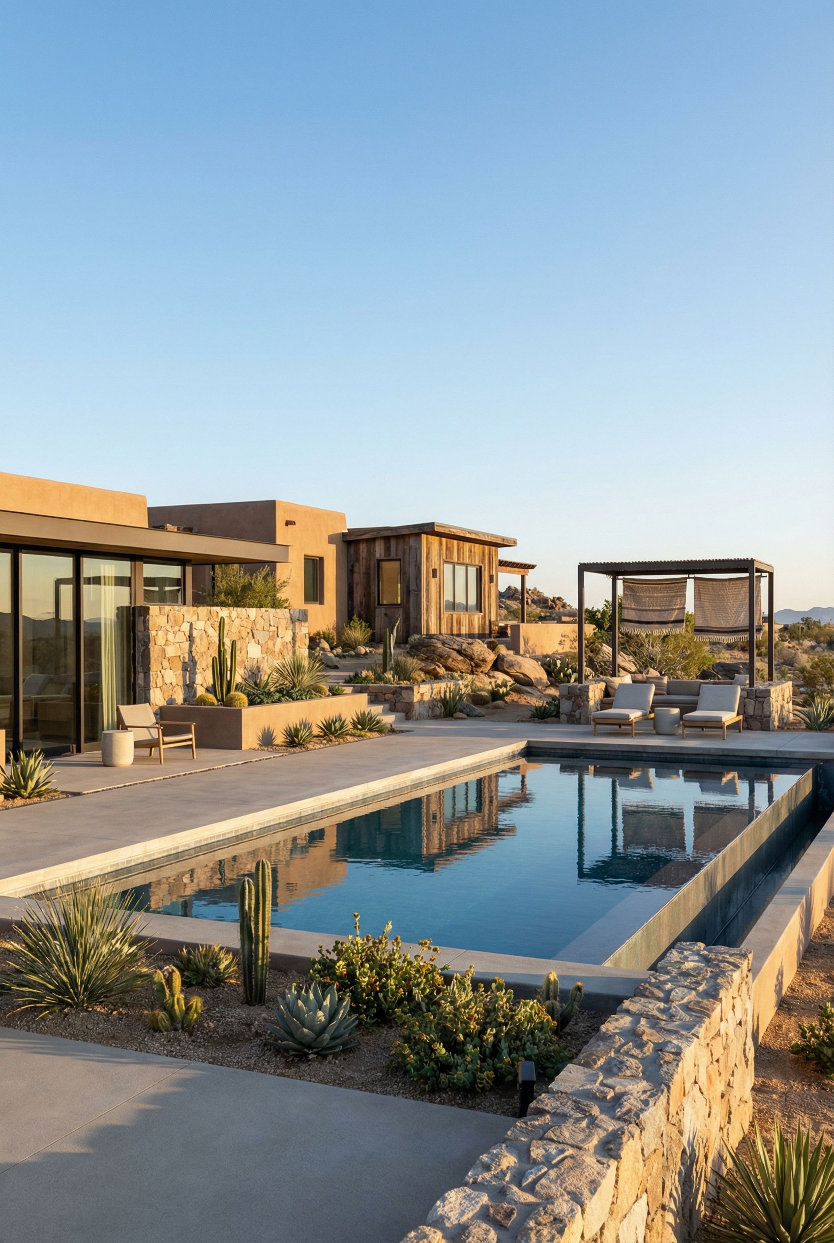 Desert Modernist Luxury Backyard Pool Sanctuary