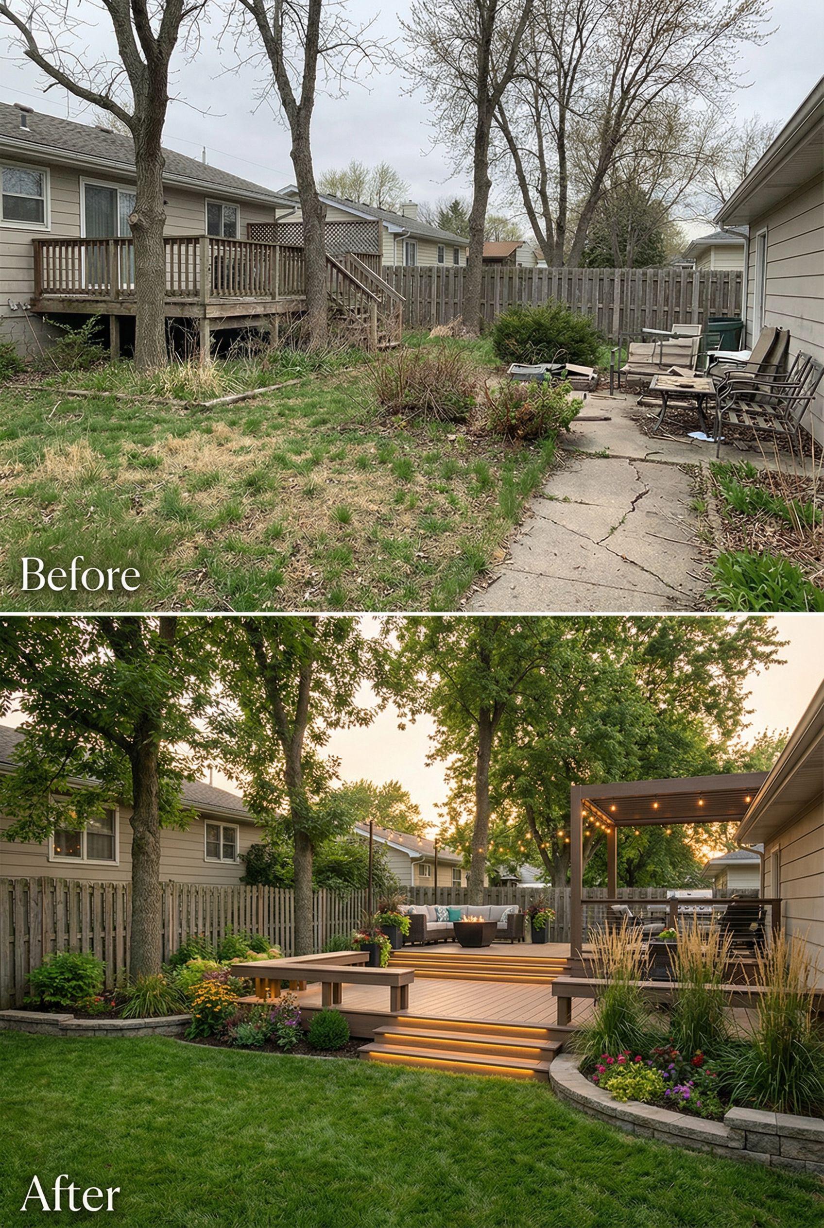 DIY backyard deck upgraded into a multi-elevation chef's grill station