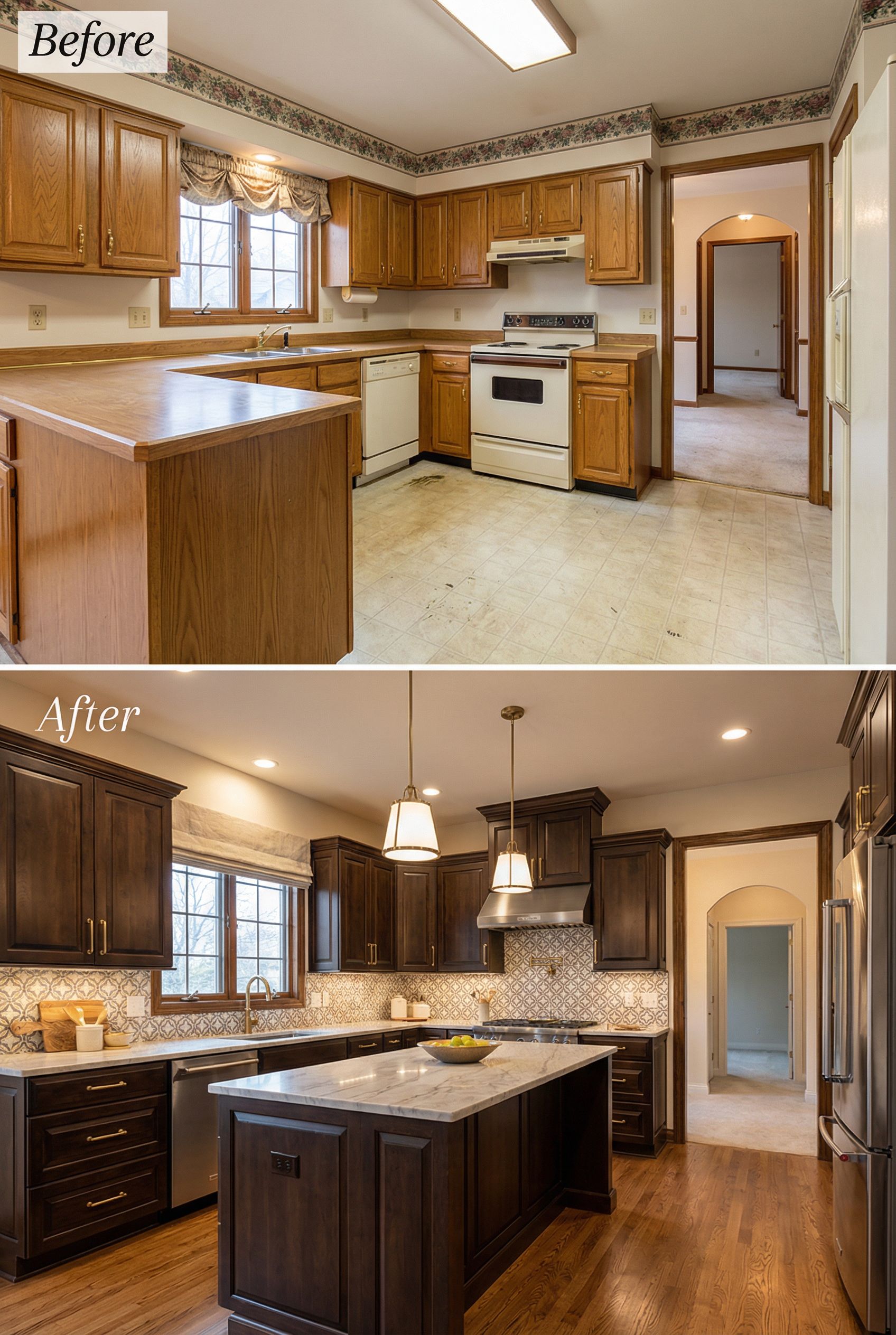Early 2000s Beige Kitchen → Antique French Chateau Style