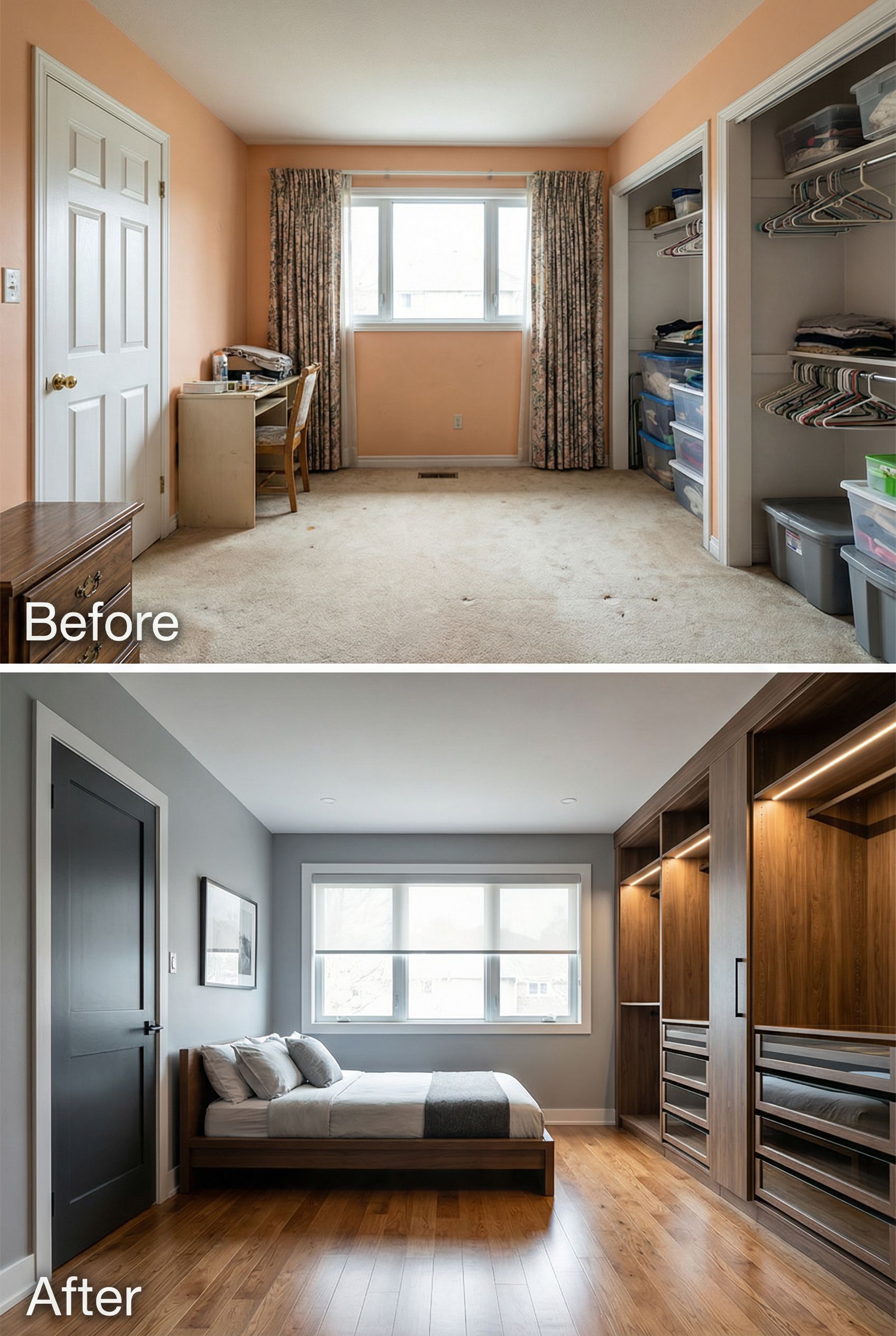 Early 2000s Cluttered Closet → Minimalist Boutique Wardrobe