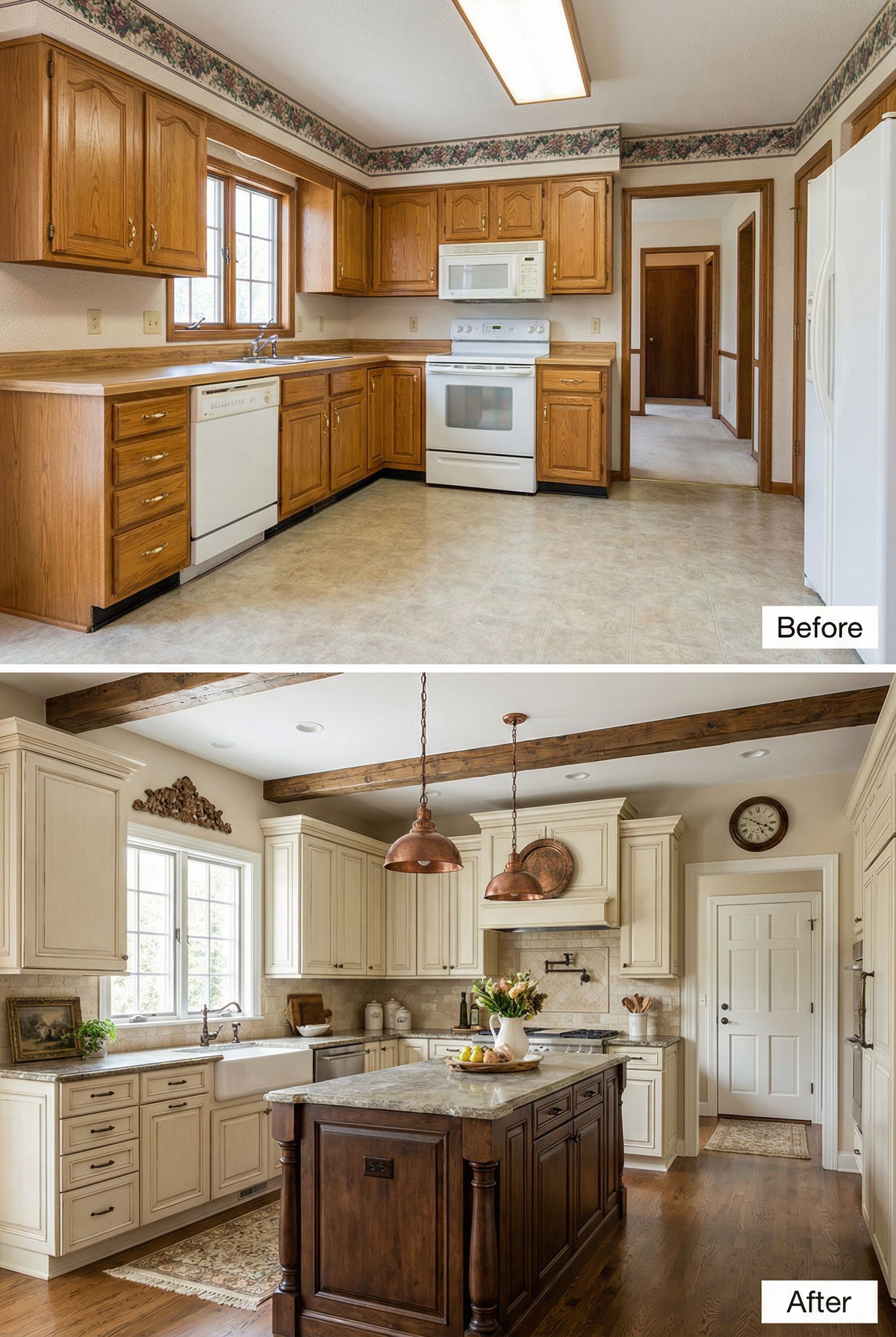 Early 2000s Faux Finish Kitchen โ Authentic French Rustic