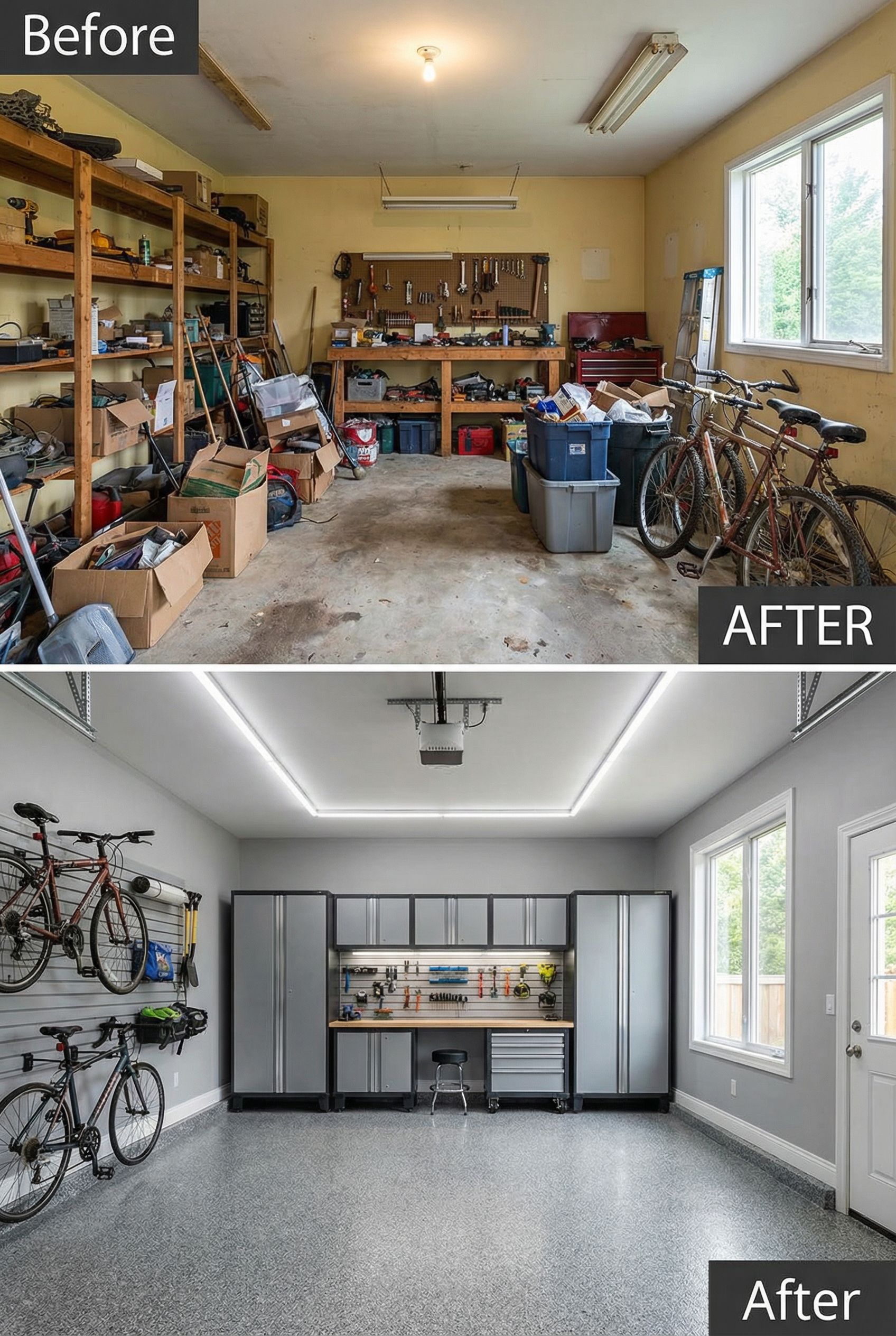 Early 2000s Junk Room → Contemporary Multi-Purpose Space