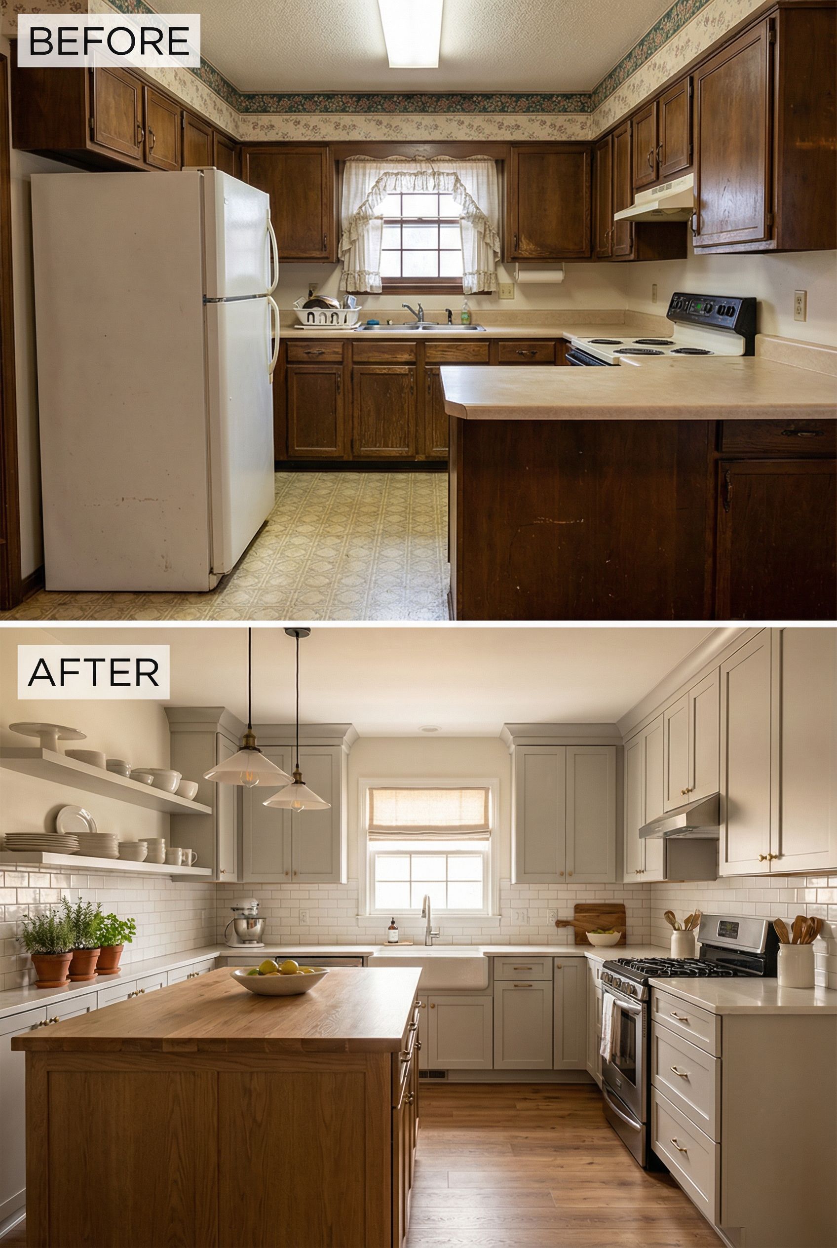 From dated kitchen to uplifting warm sanctuary with natural materials throughout