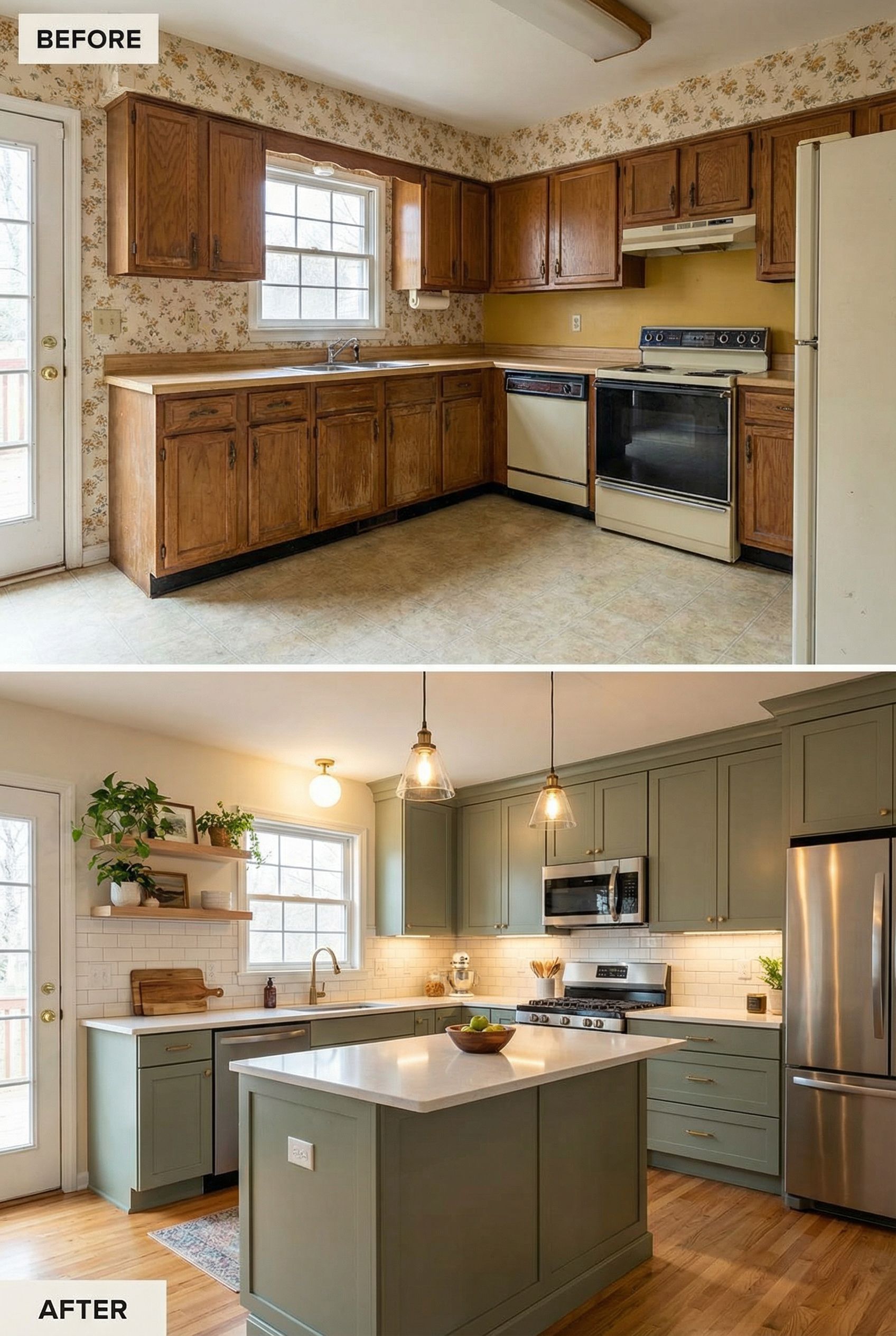 From empty plain kitchen to styled warm lived-in beauty