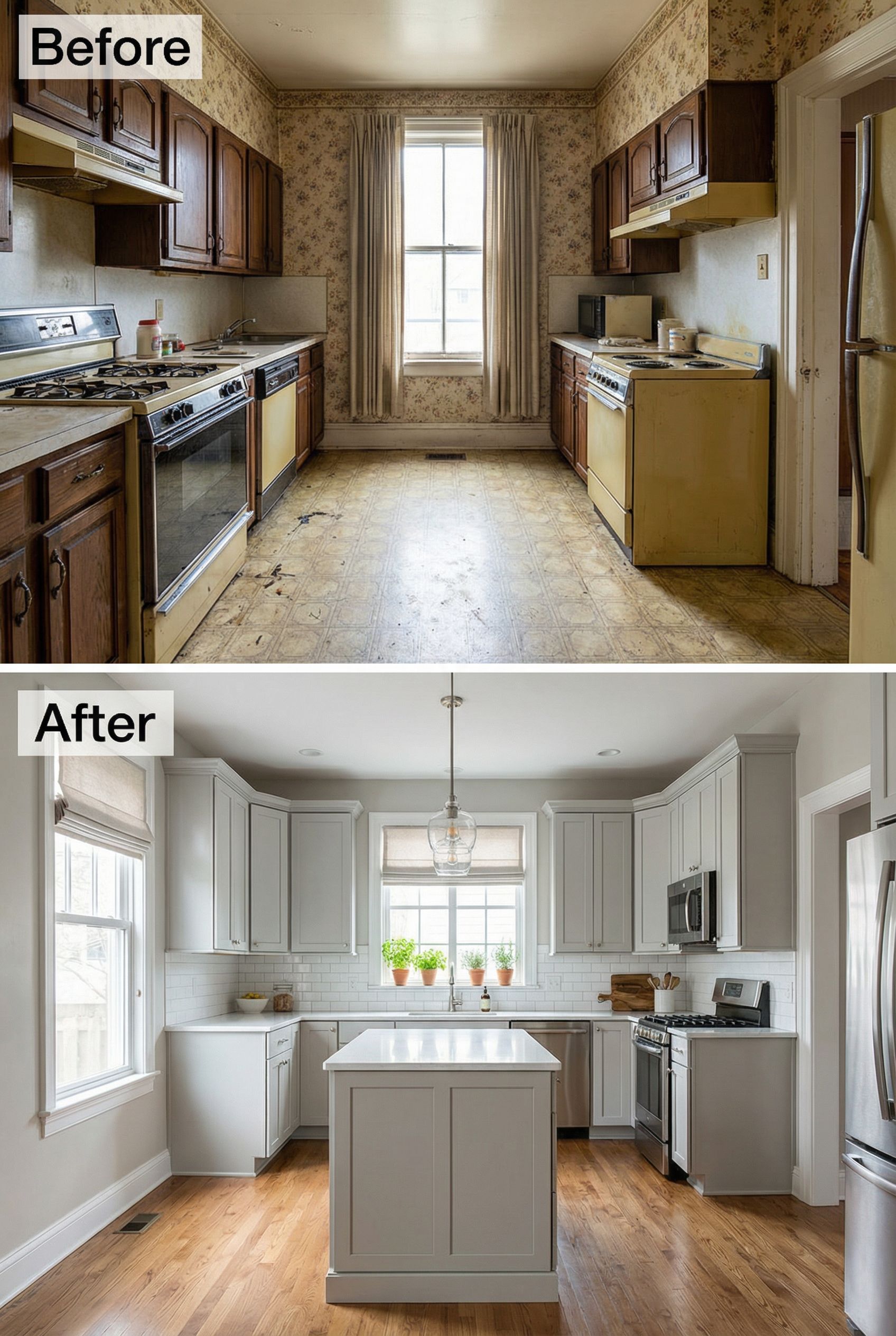 From generic rental kitchen to personalized warm homey vibe