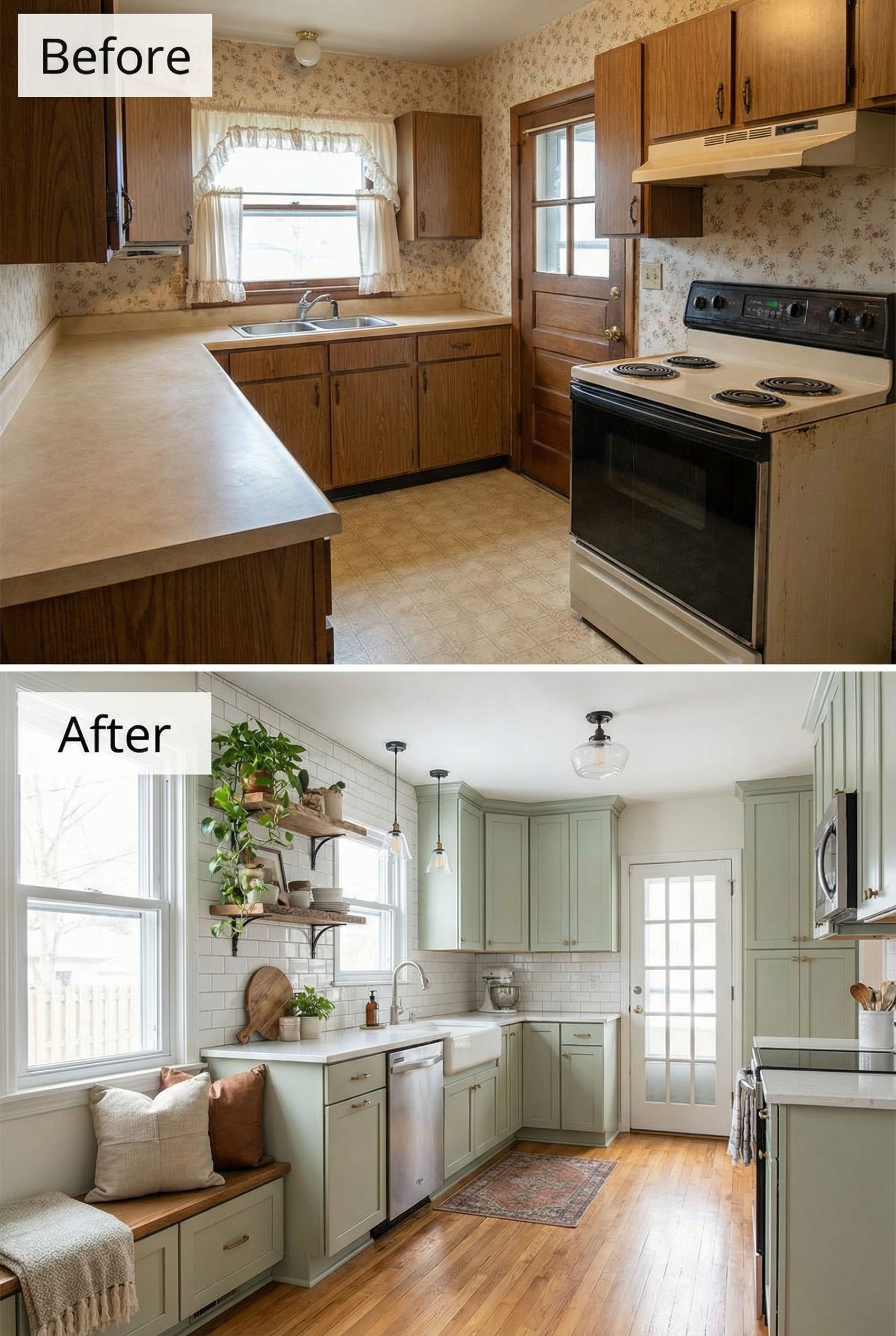 From stiff modern kitchen to relaxed warm coastal-cozy feel