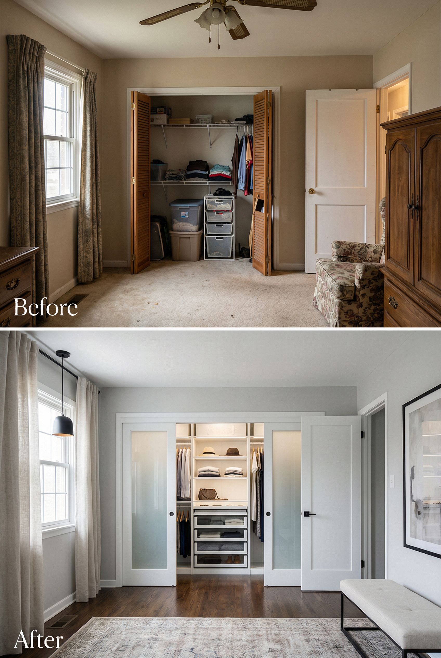 Guest Room Closet Pile → Airbnb-Ready Organized Wardrobe