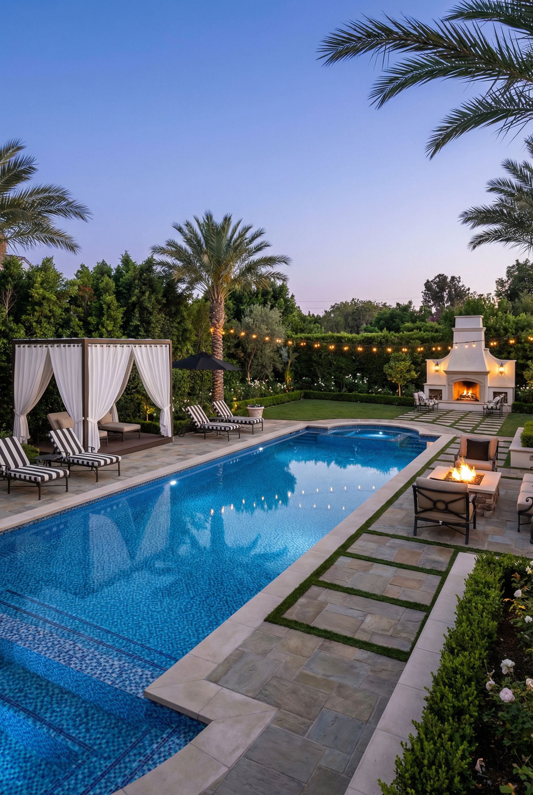 Hollywood Glam Luxury Backyard Pool Retreat