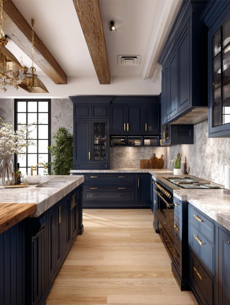 50 Eye-Watering Navy Blue Kitchen Designs ($100K+) – Home Stratosphere