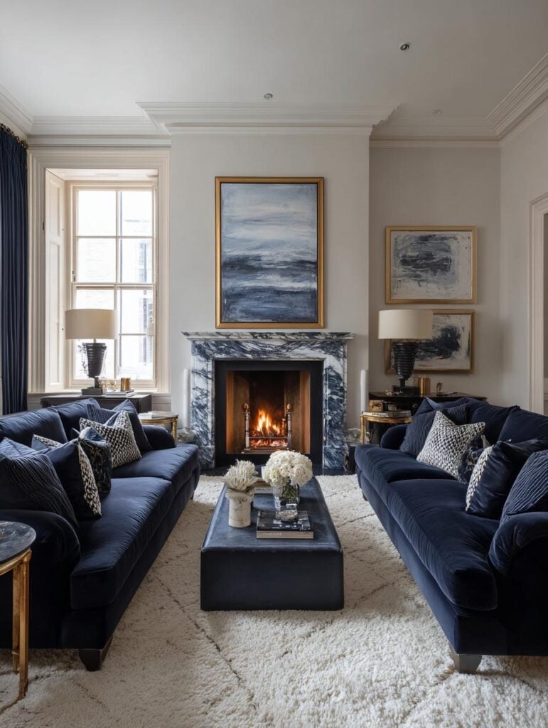 37 Trending Navy Blue Living Room Designs that Quietly Signal Expensive ...