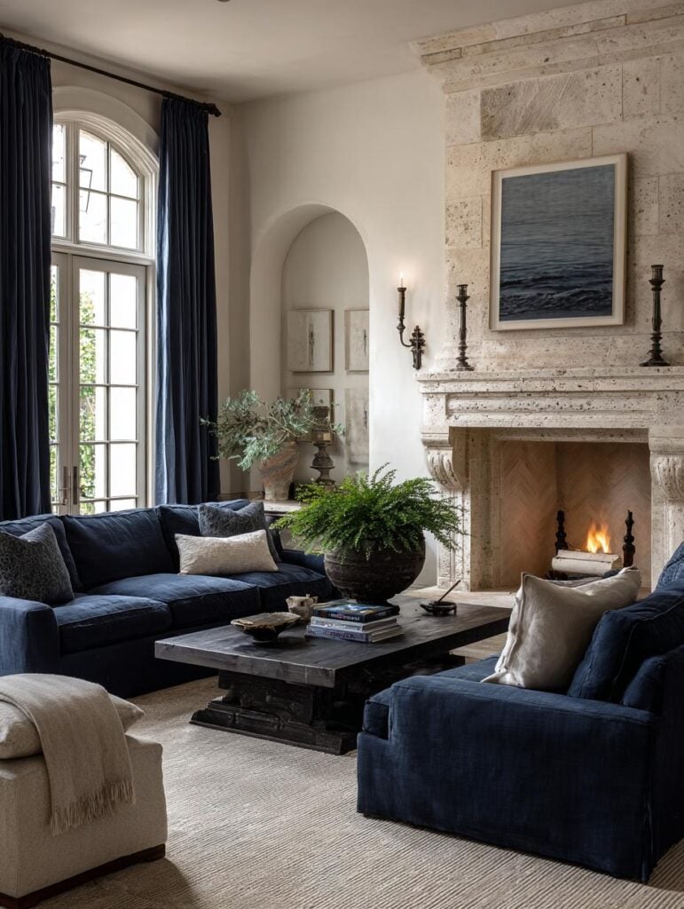 37 Trending Navy Blue Living Room Designs that Quietly Signal Expensive ...