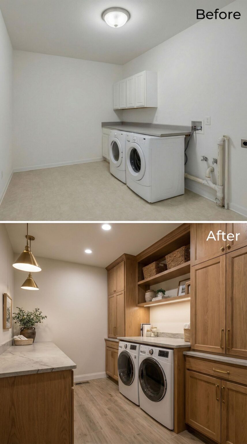 30 Mind-Blowing Before & After Laundry Room Designs – From Dull Builder ...