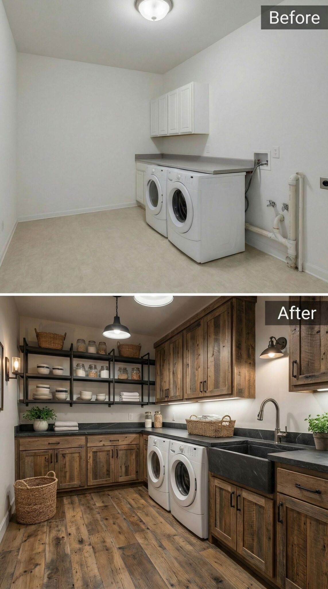 30 Mind-Blowing Before & After Laundry Room Designs – From Dull Builder ...